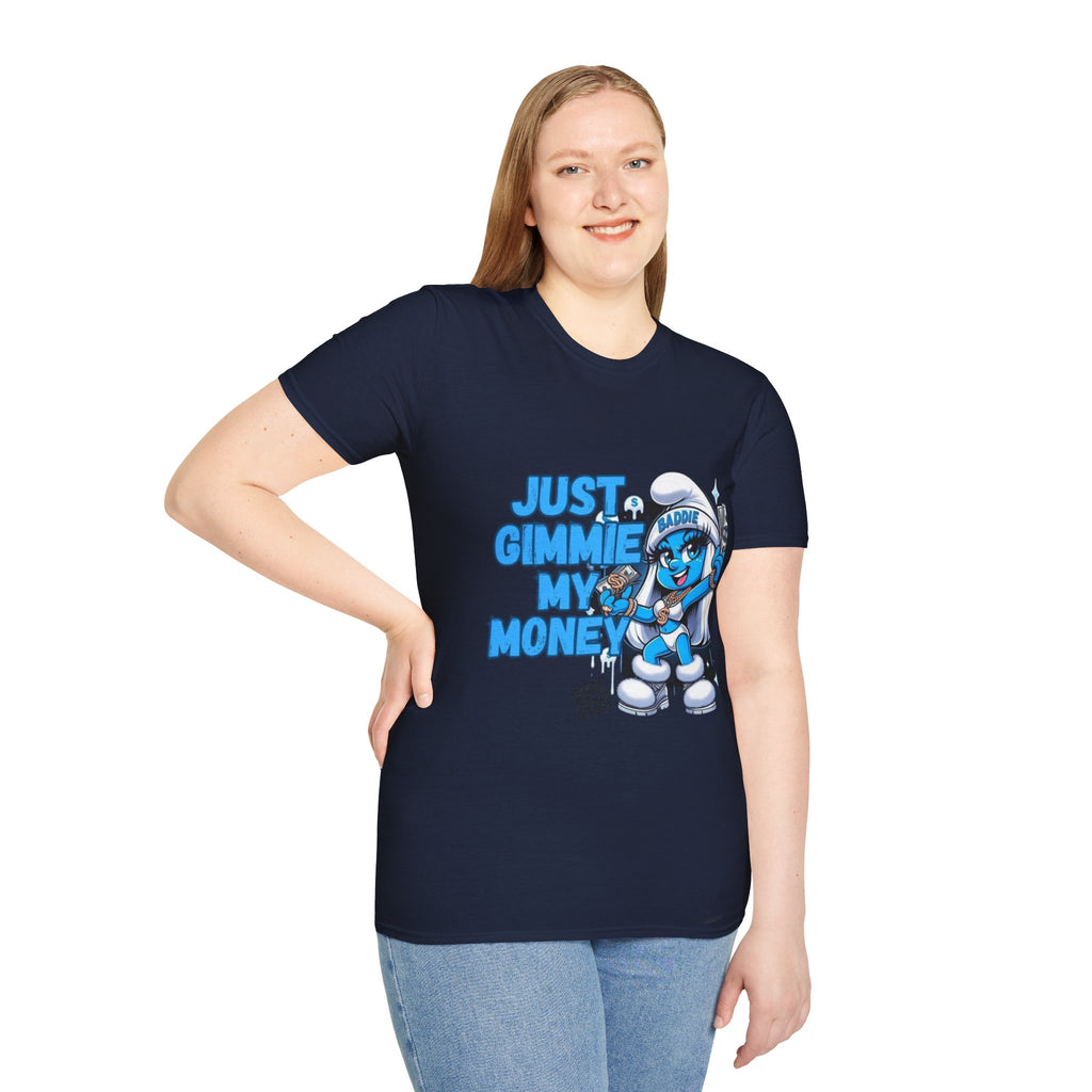 Just Gimmie My Money T-Shirt — Cute Blue Character Graphic Tee