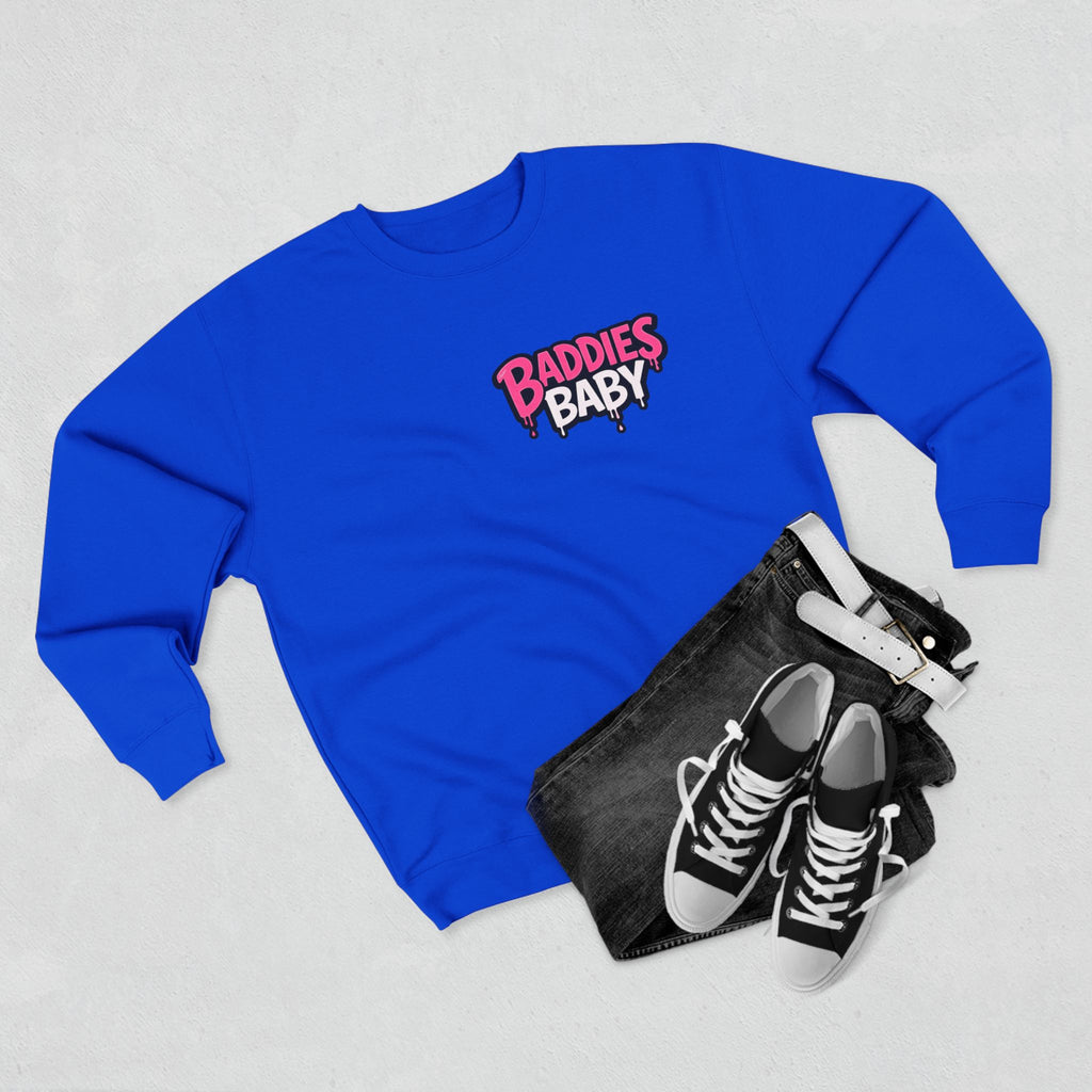Baddies Baby Crewneck Sweatshirt — Cute Badass Cartoon Graphic