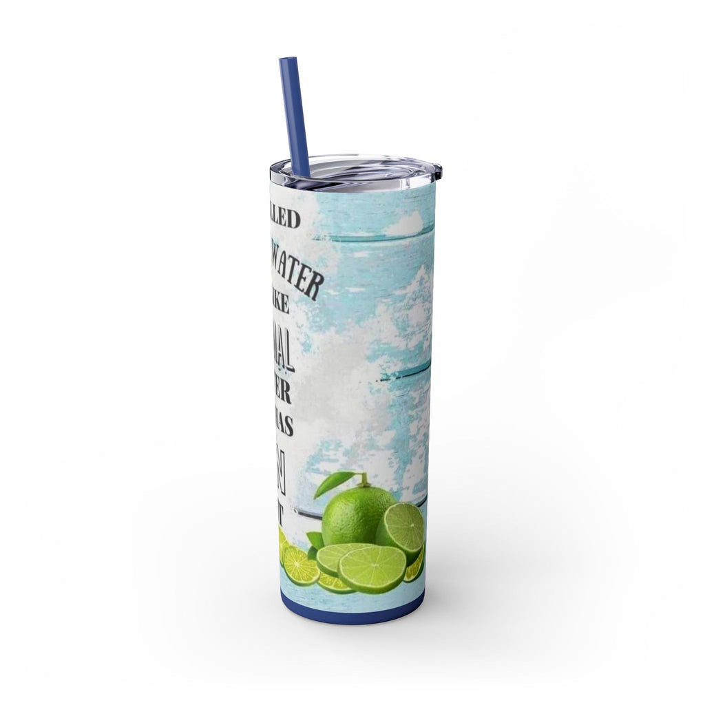 20oz Skinny Tumbler with Straw — Summer Water Tumbler