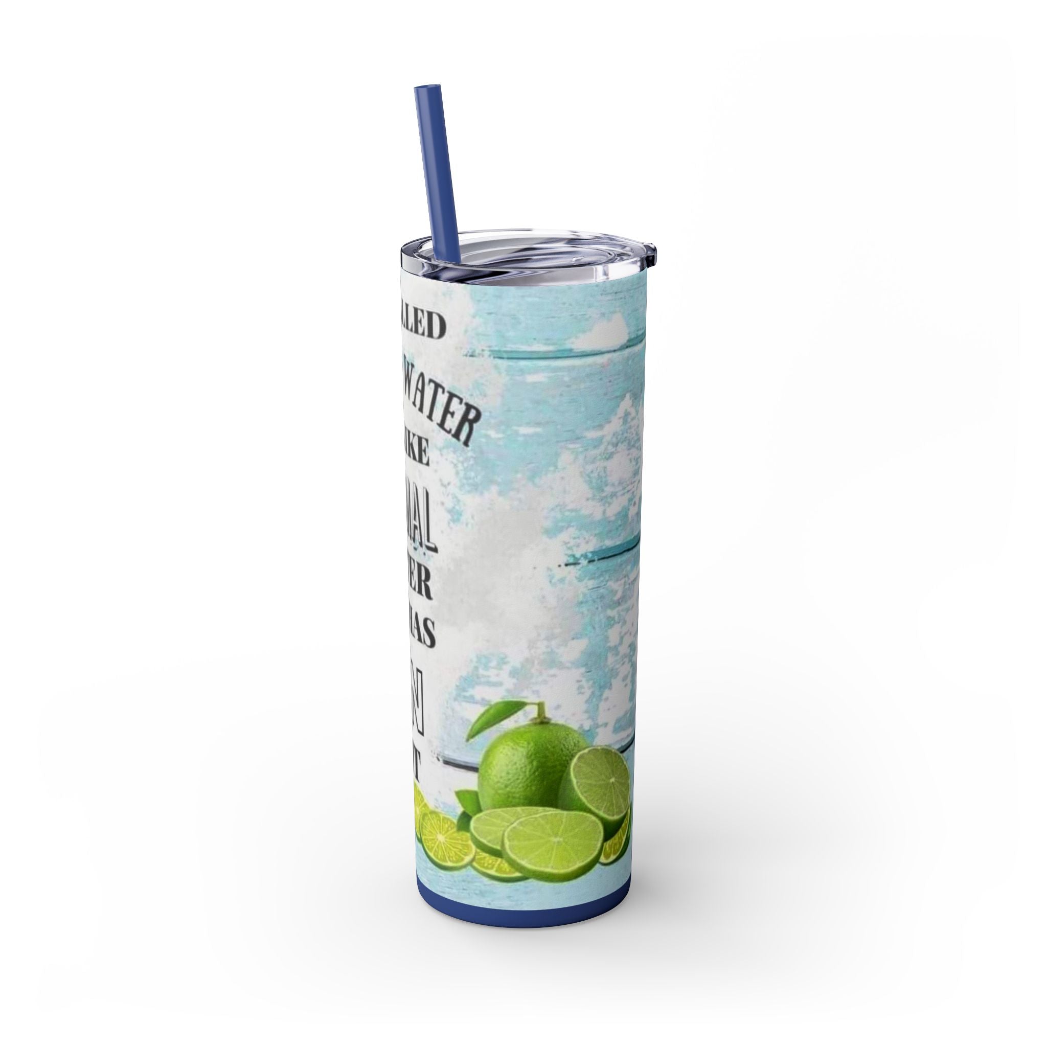 20oz Skinny Tumbler with Straw — Summer Water Tumbler