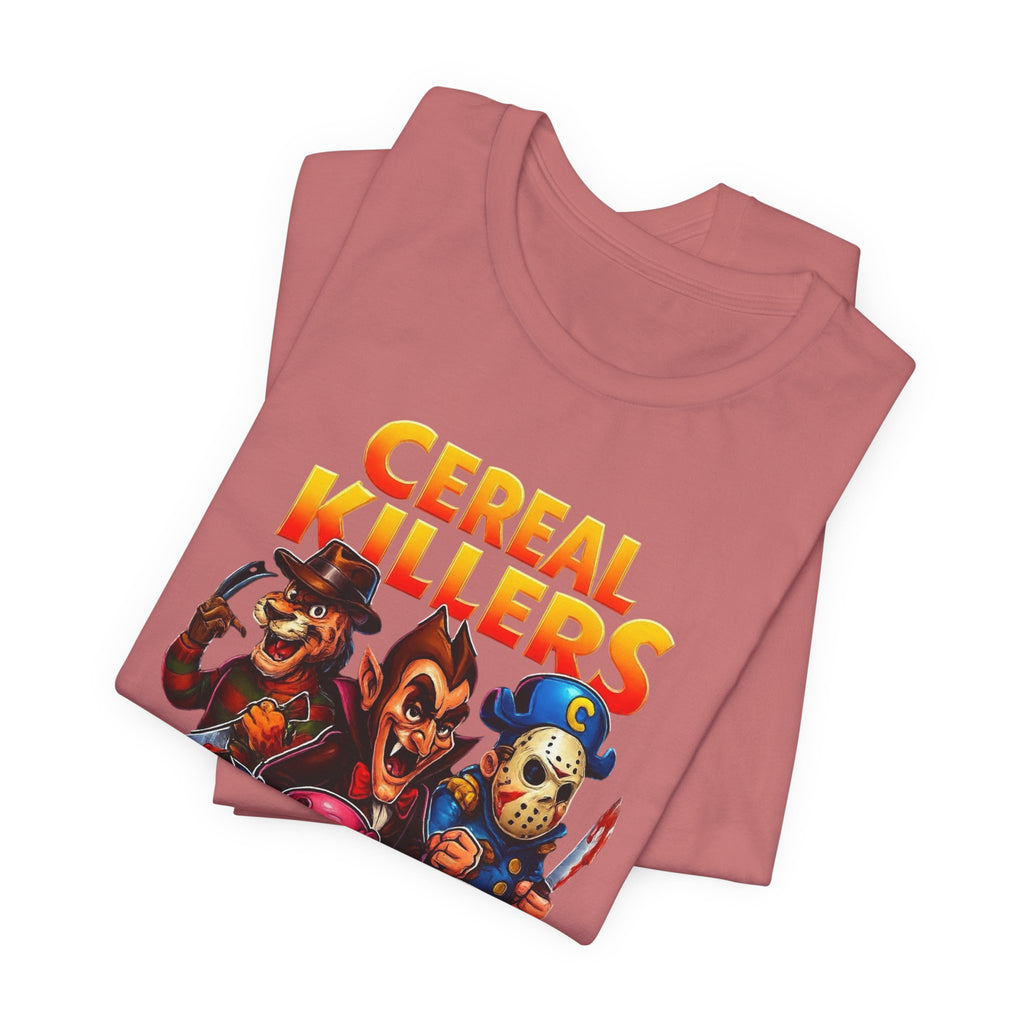 Cereal Killers Parody Horror Cartoon T-Shirt | Funny Cereal Villains Graphic Tee