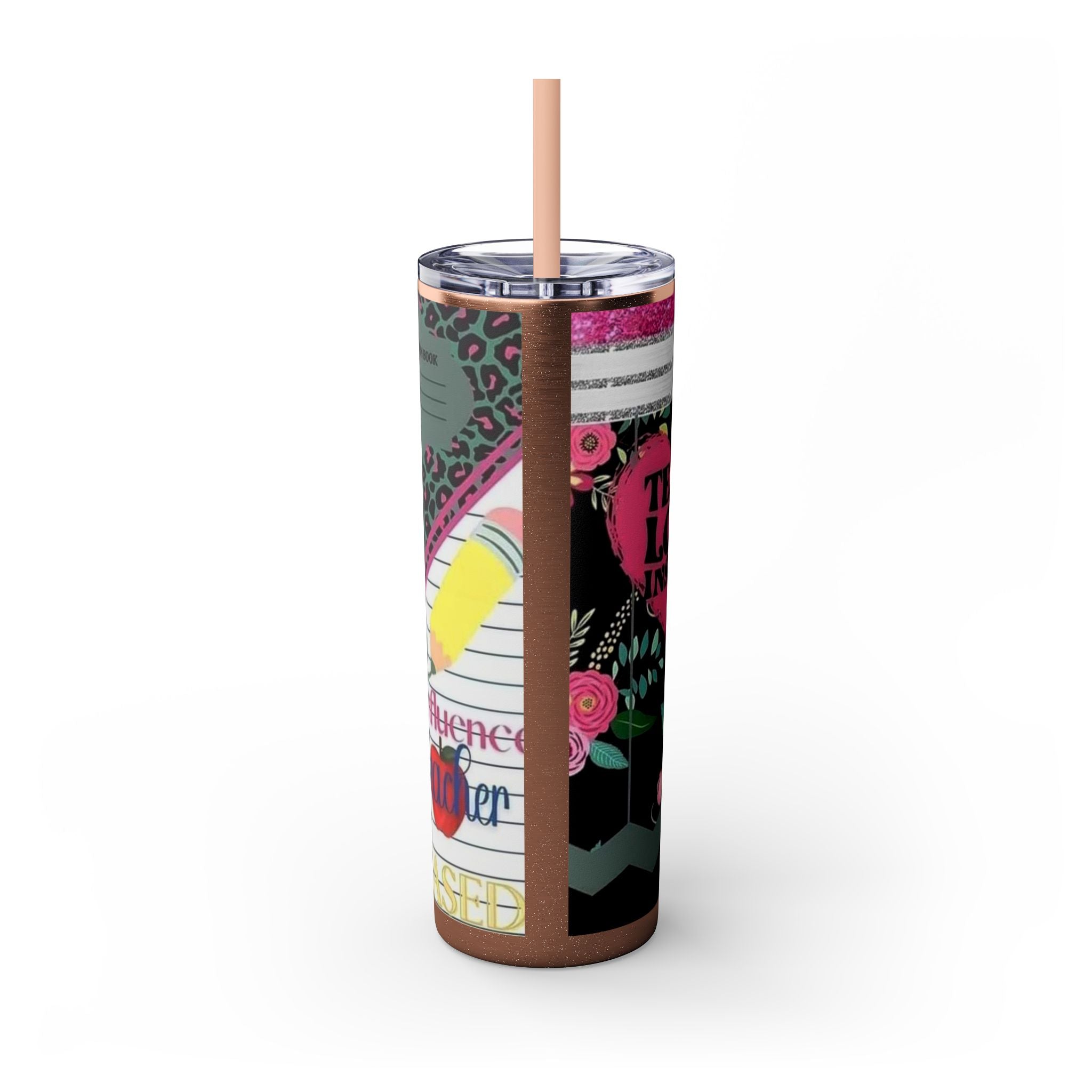 Teacher Skinny Tumbler with Straw — 20oz