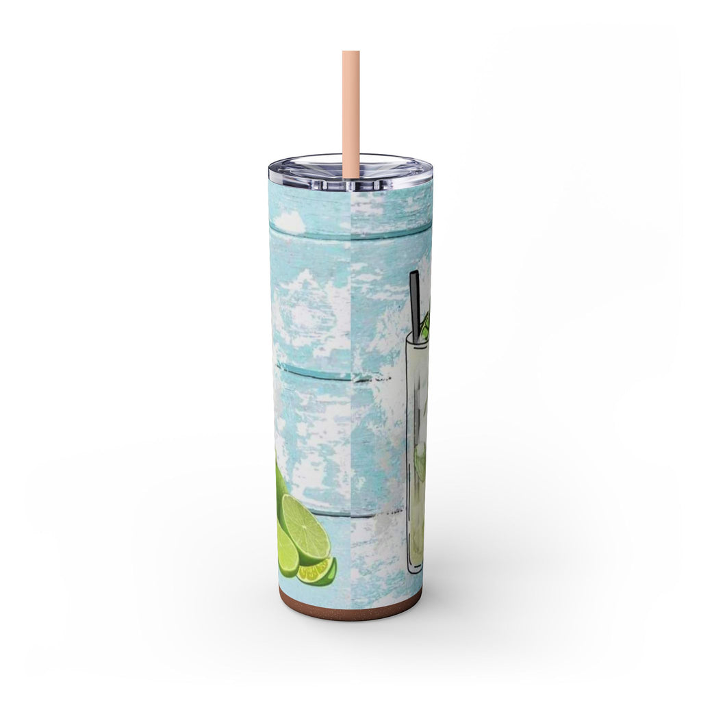 20oz Skinny Tumbler with Straw — Summer Water Tumbler