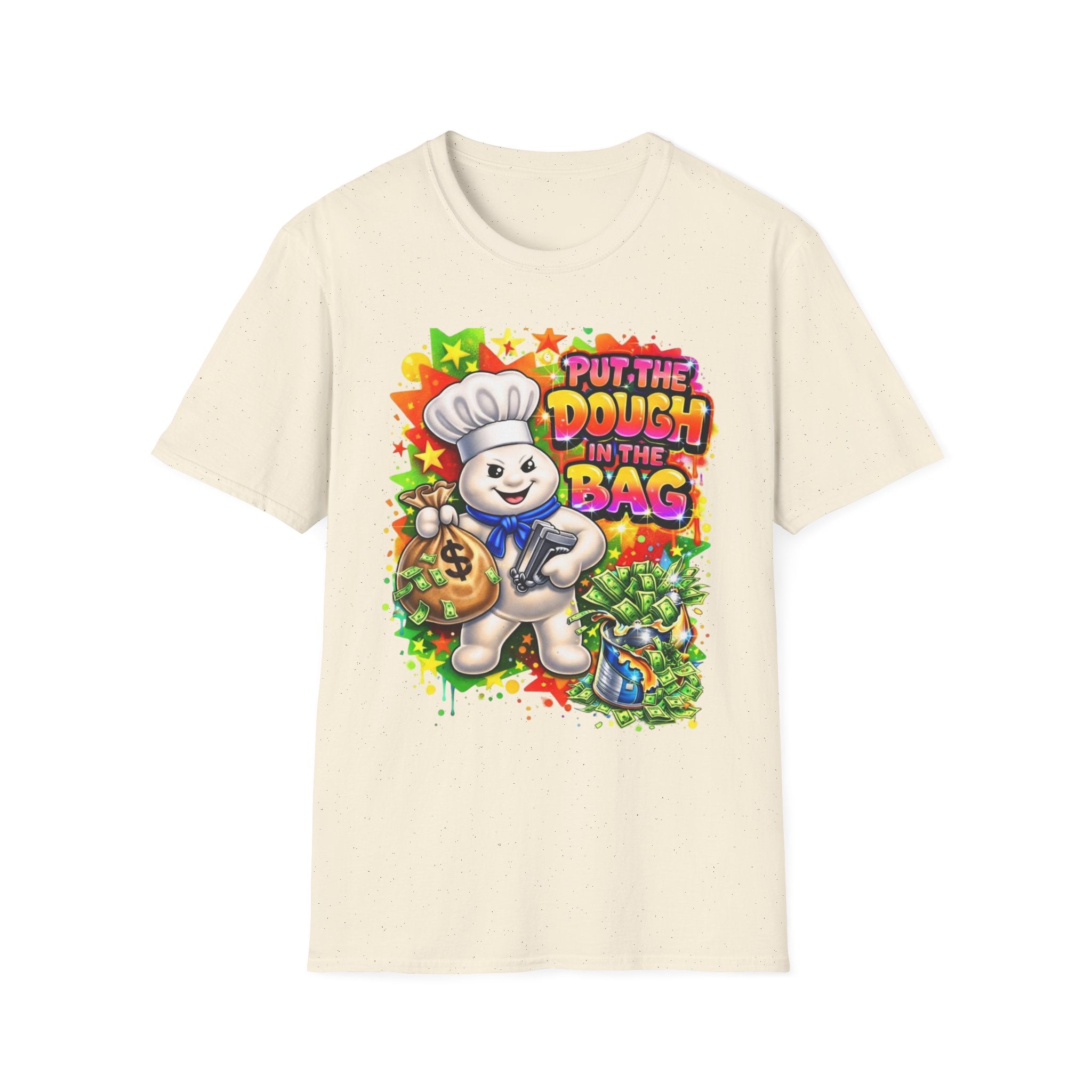 Put the Dough in the Bag T-Shirt — Cute Chef Character Money Graphic Tee
