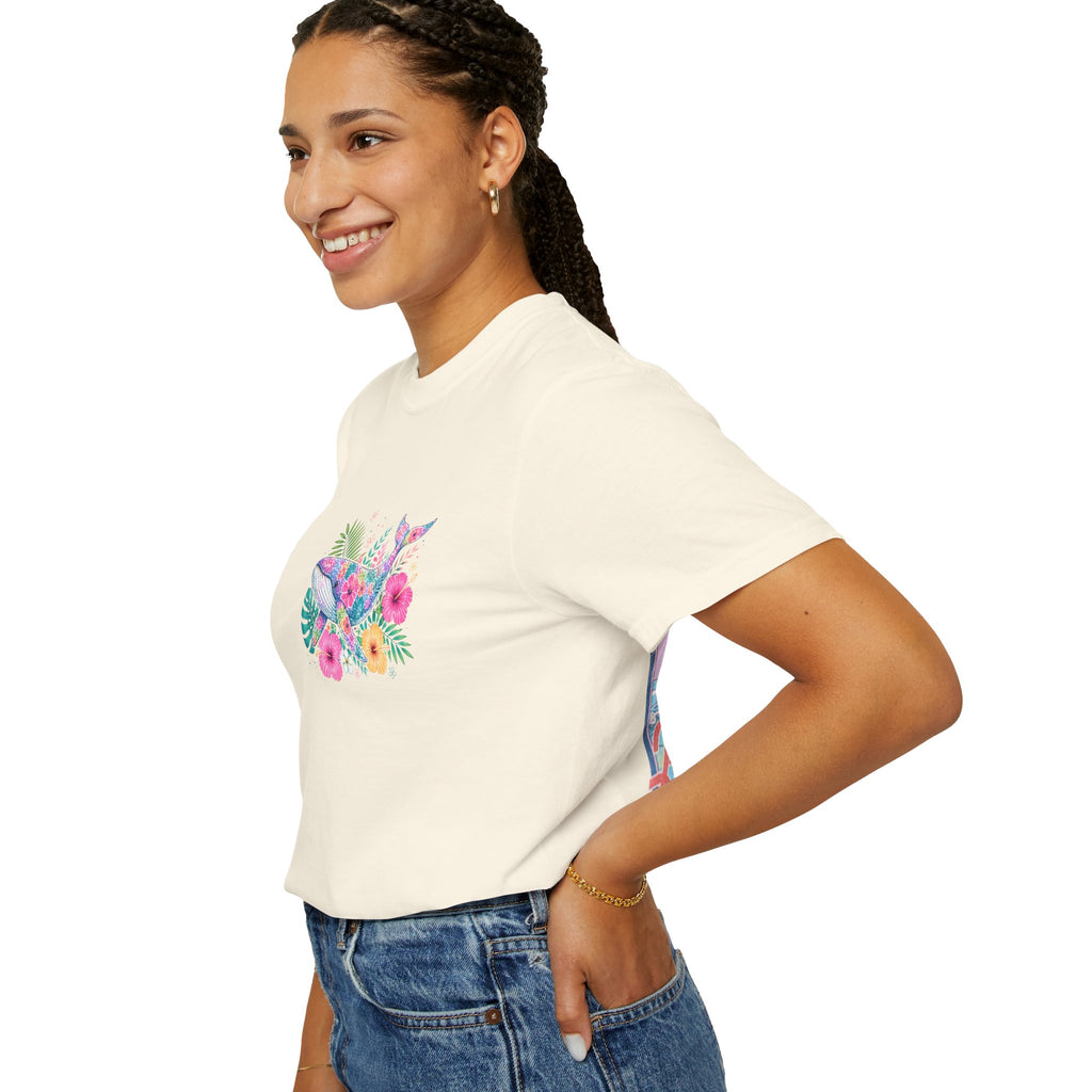 Miami Beach Club T‑Shirt — Retro Flamingo Tropical Floral Graphic Tee