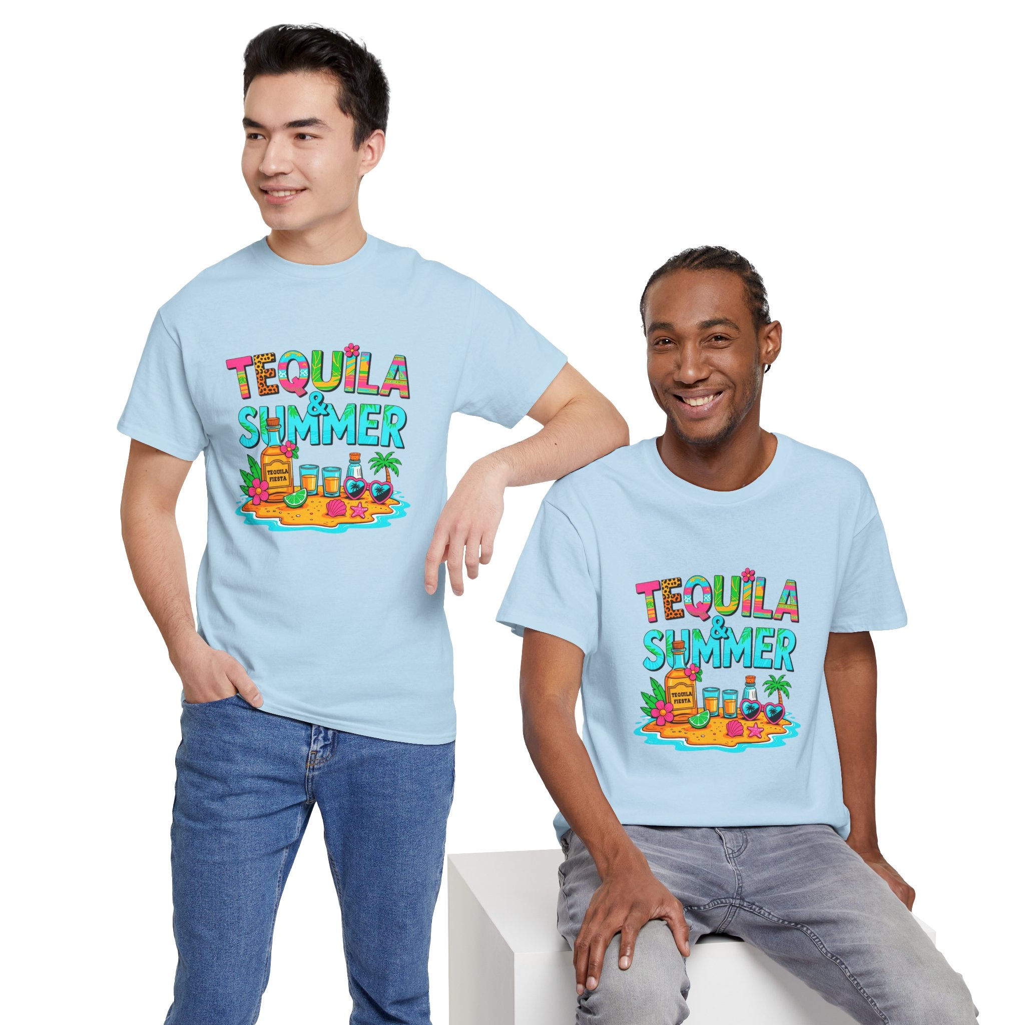 Tequila Summer Tee – Tropical Beach Cocktail Graphic T-Shirt