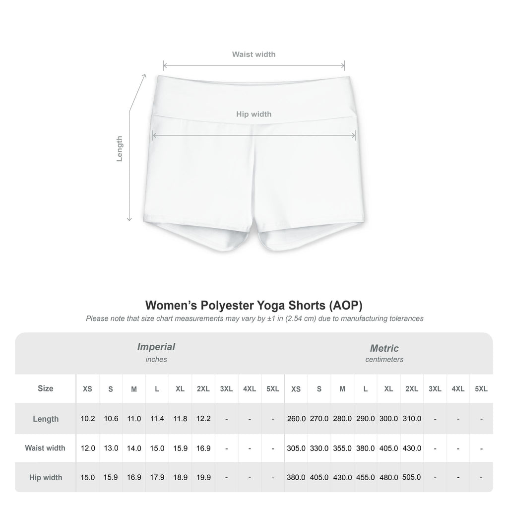 Blue Tropical Patchwork Yoga Shorts — Women's Floral Activewear
