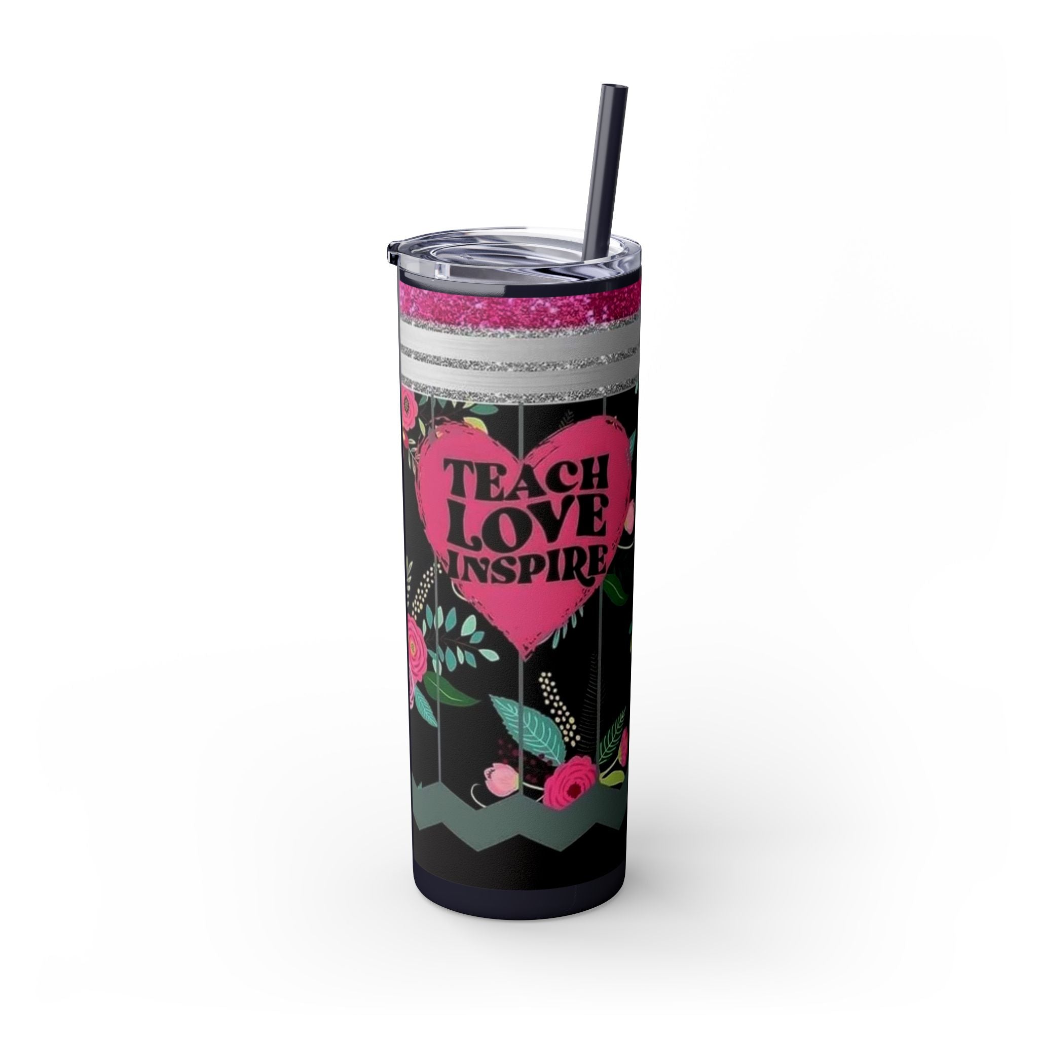 Teacher Skinny Tumbler with Straw — 20oz