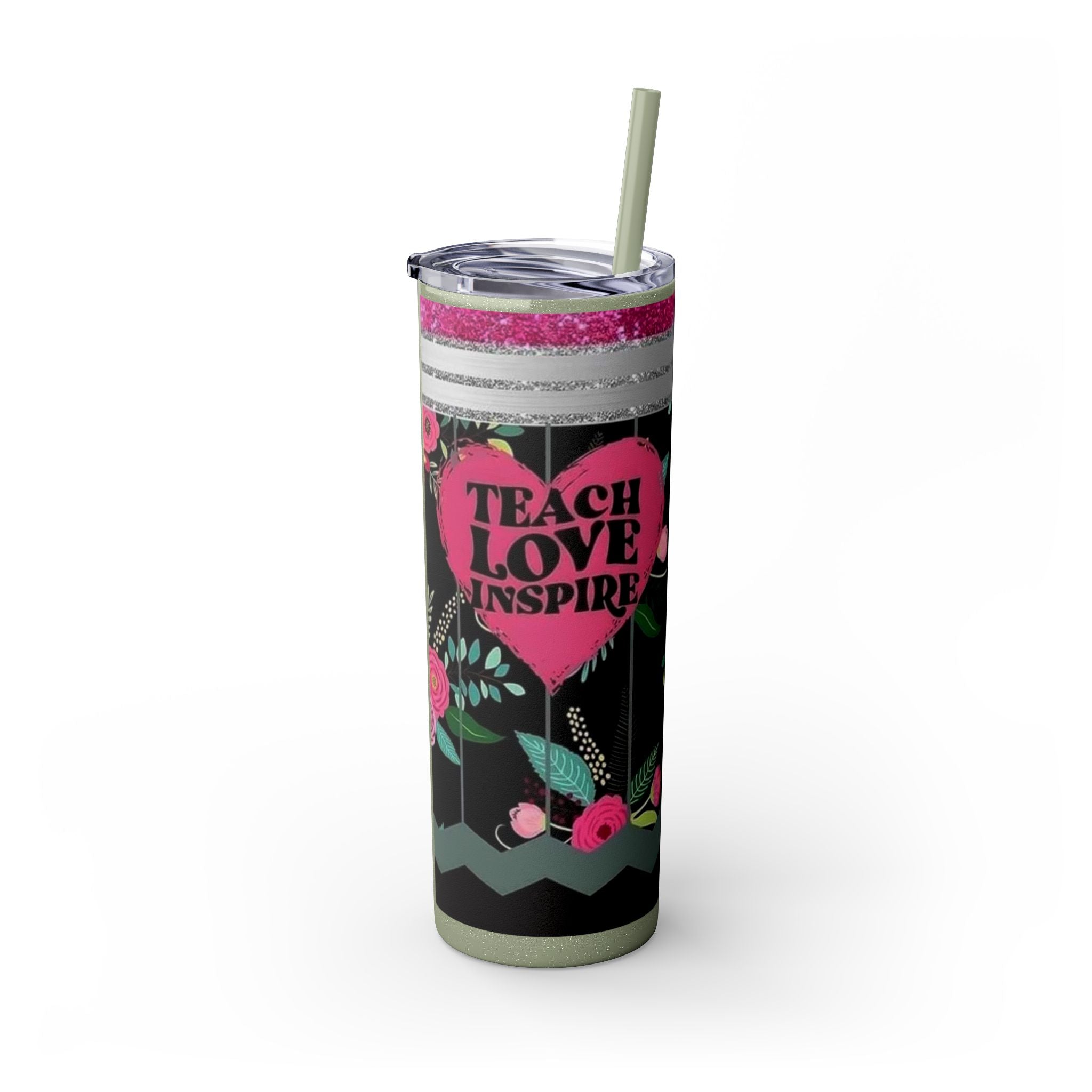 Teacher Skinny Tumbler with Straw — 20oz