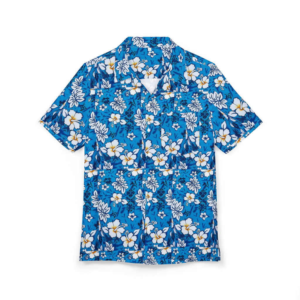 Blue Plumeria Hawaiian Shirt