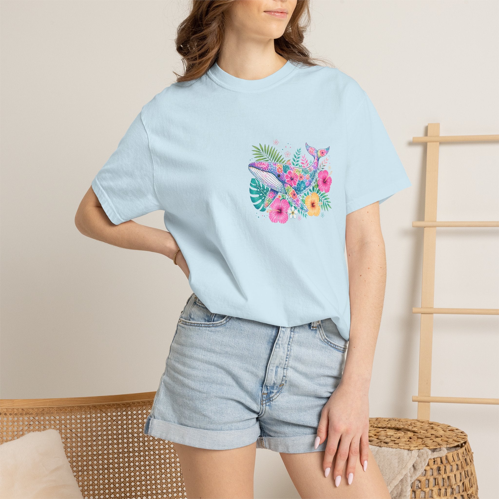 Miami Beach Club T‑Shirt — Retro Flamingo Tropical Floral Graphic Tee