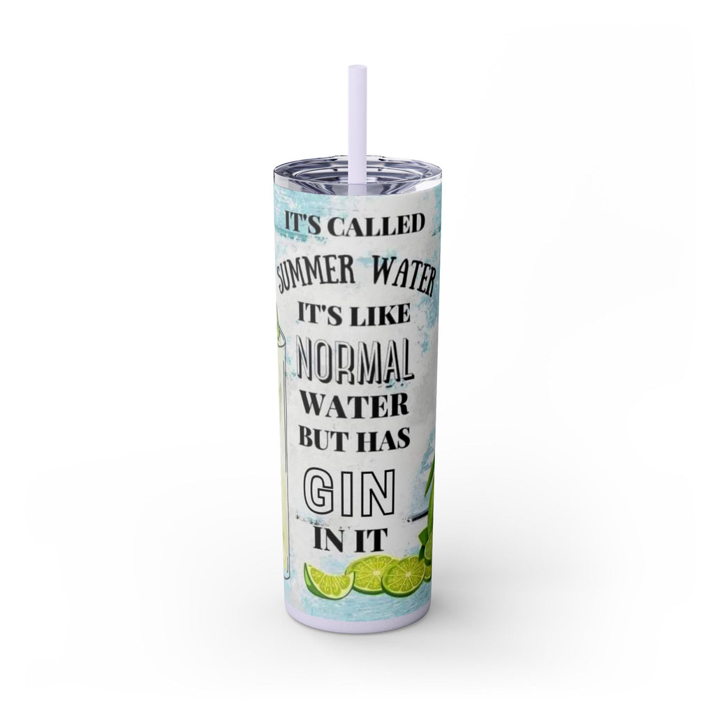 20oz Skinny Tumbler with Straw — Summer Water Tumbler