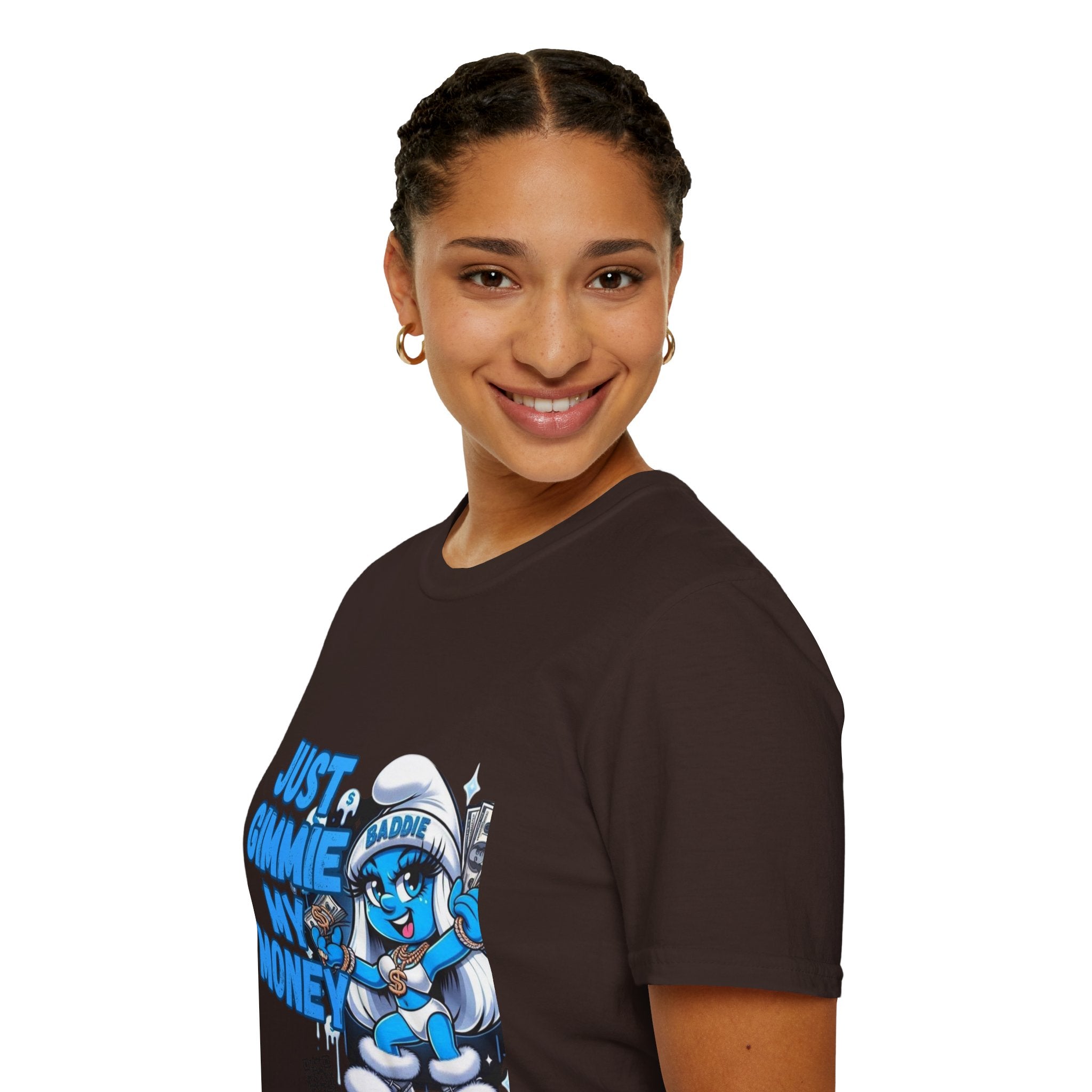 Just Gimmie My Money T-Shirt — Cute Blue Character Graphic Tee