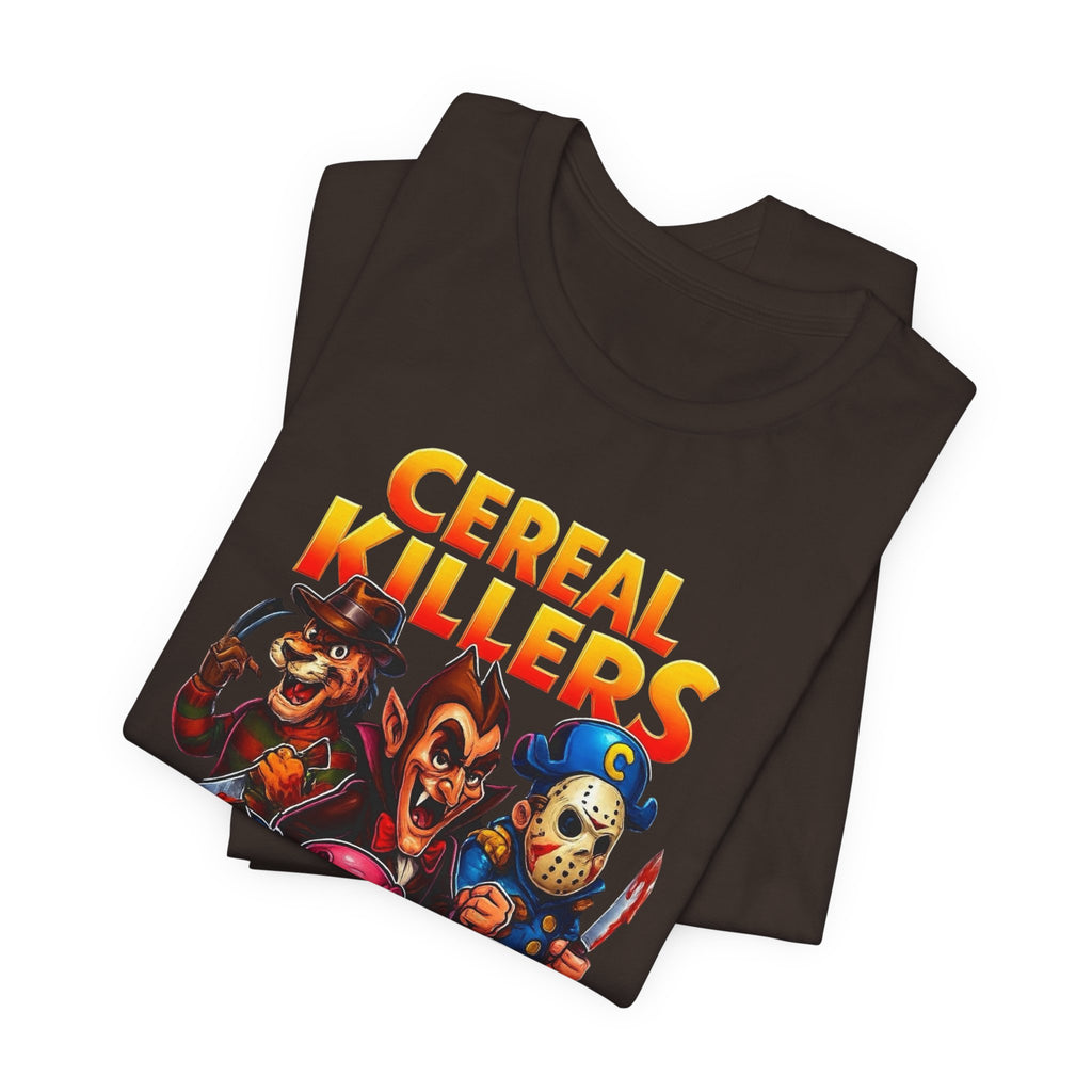 Cereal Killers Parody Horror Cartoon T-Shirt | Funny Cereal Villains Graphic Tee