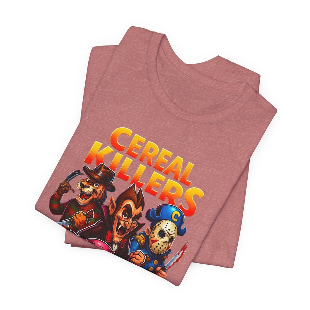 Cereal Killers Parody Horror Cartoon T-Shirt | Funny Cereal Villains Graphic Tee