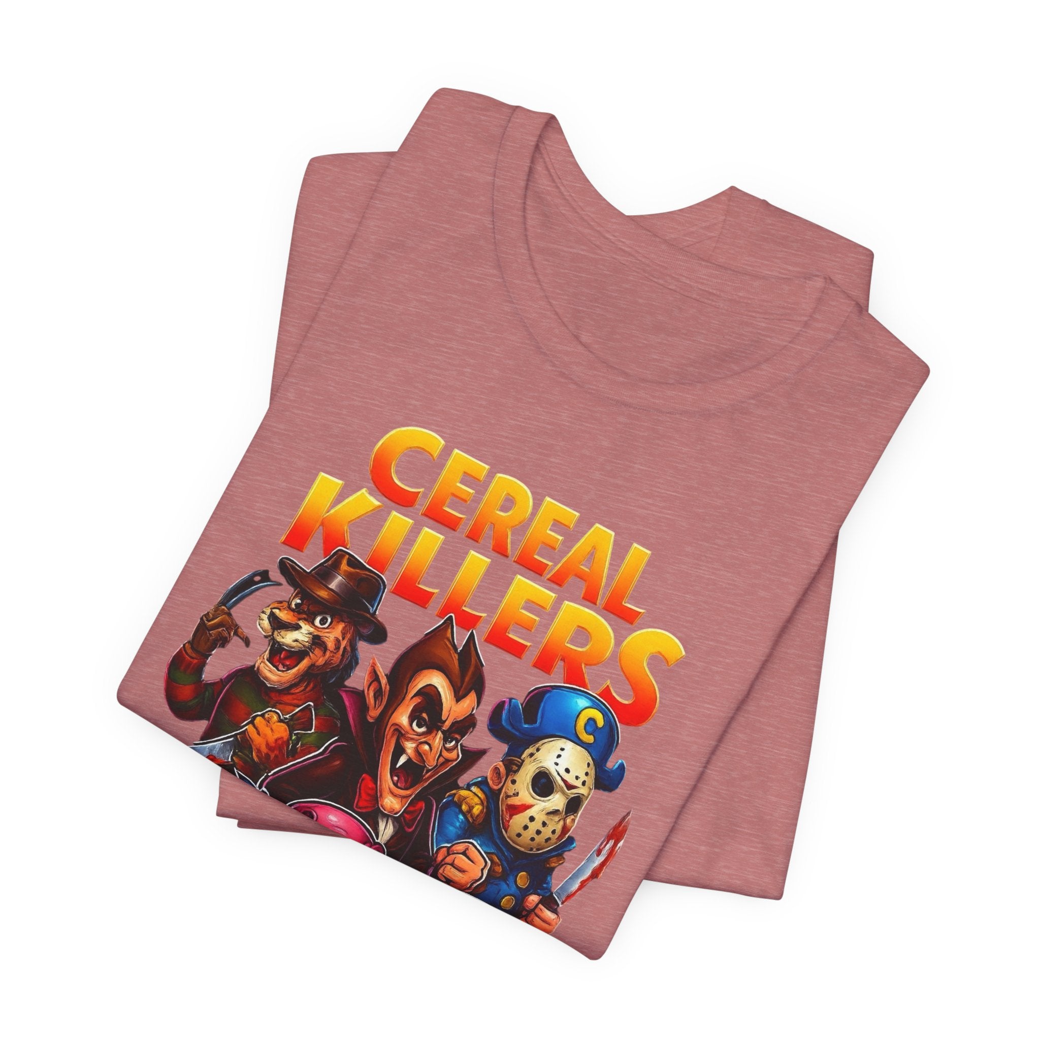 Cereal Killers Parody Horror Cartoon T-Shirt | Funny Cereal Villains Graphic Tee