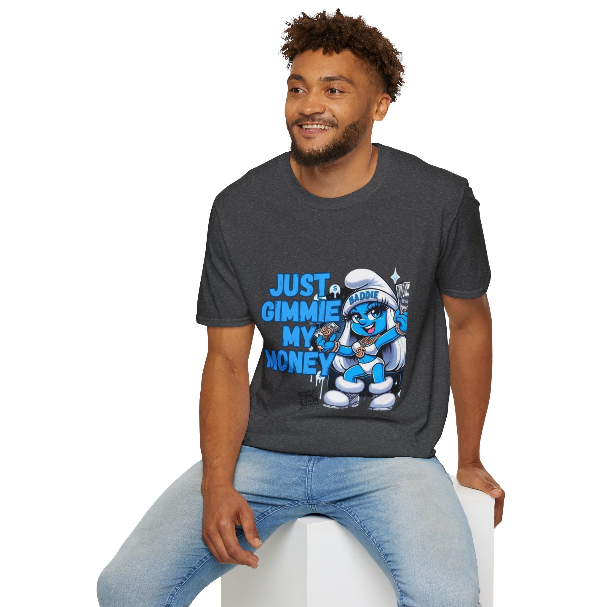 Just Gimmie My Money T-Shirt — Cute Blue Character Graphic Tee