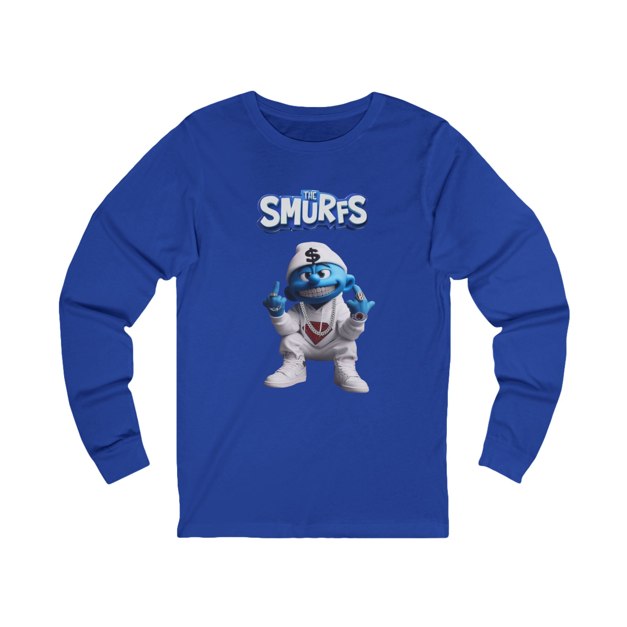Hood Smurf Long Sleeve Tee — Hooded Smurf Graphic Shirt