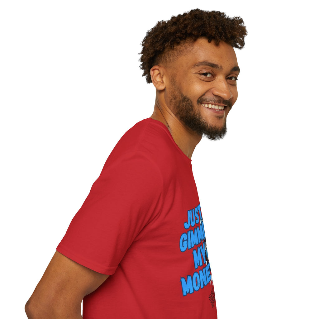 Just Gimmie My Money T-Shirt — Cute Blue Character Graphic Tee