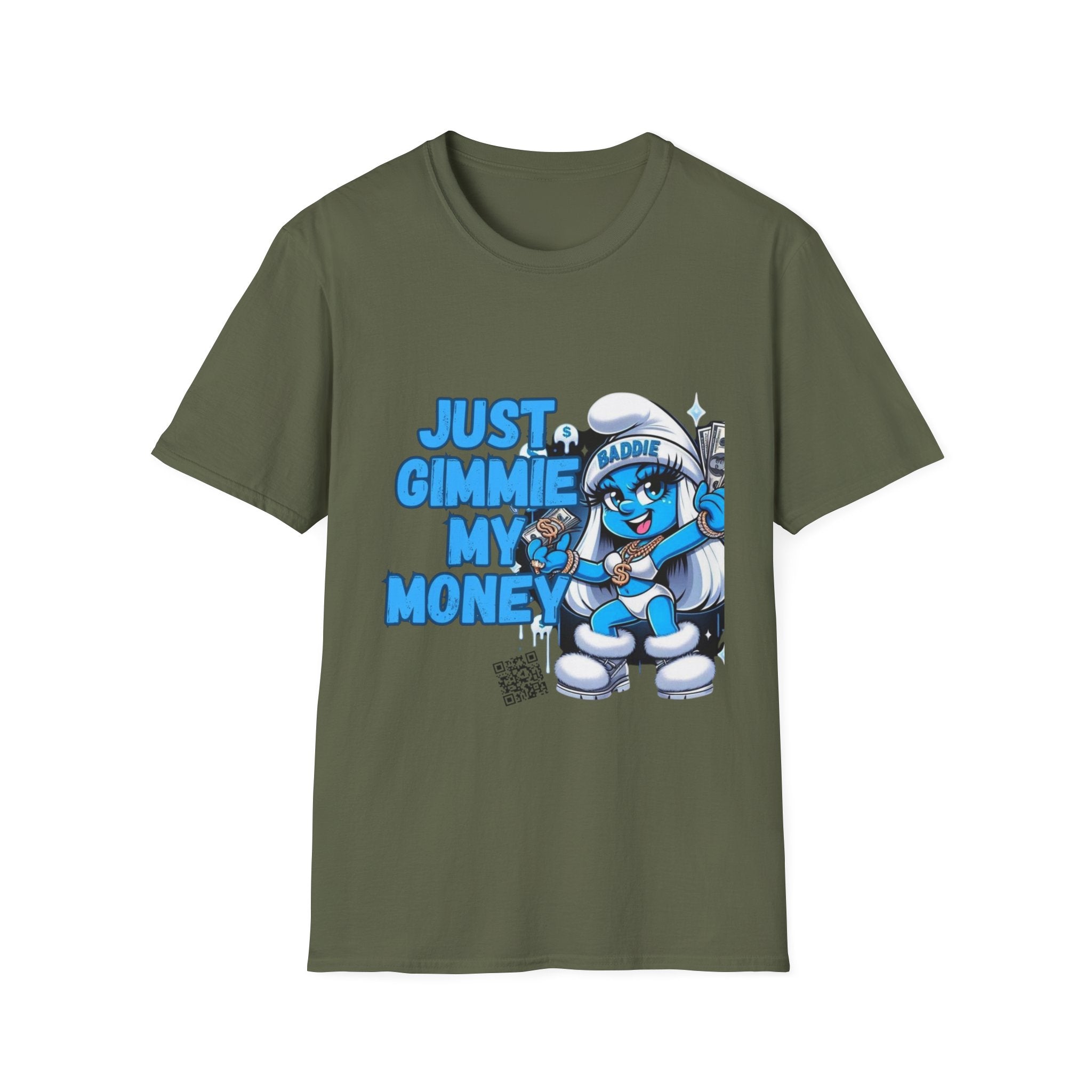 Just Gimmie My Money T-Shirt — Cute Blue Character Graphic Tee