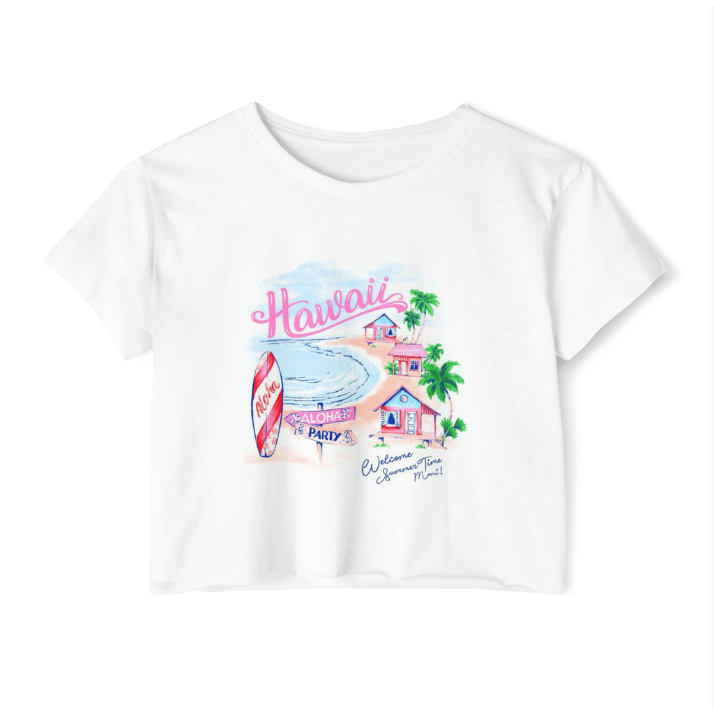 Hawaii Surf Beach Crop Top — Women's Festival Summer Tee