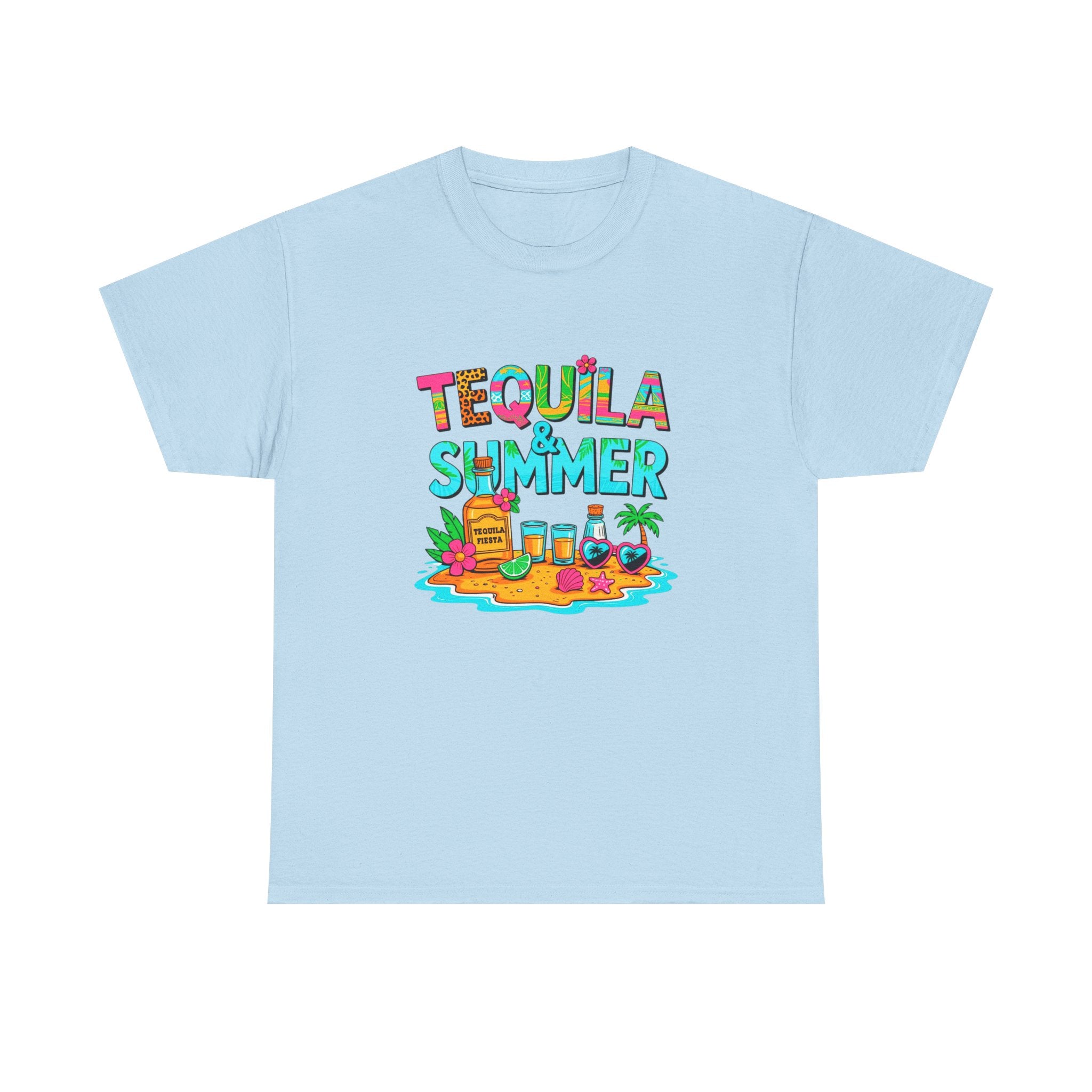 Tequila Summer Tee – Tropical Beach Cocktail Graphic T-Shirt