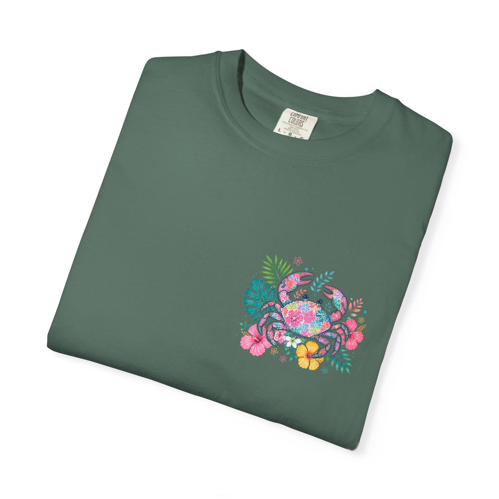 T-Shirt — "Sun Sand" Tropical Palm Floral Graphic Tee