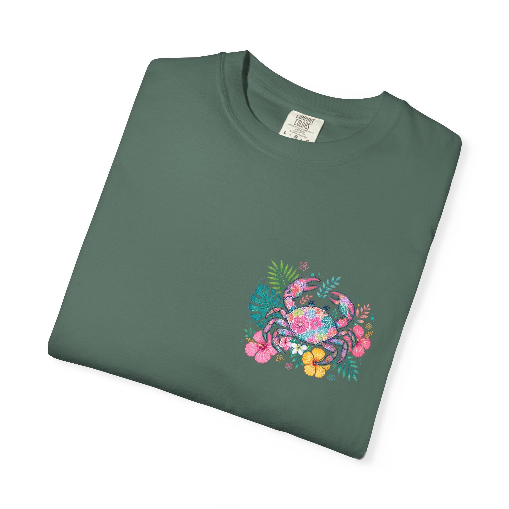 T-Shirt — "Sun Sand" Tropical Palm Floral Graphic Tee