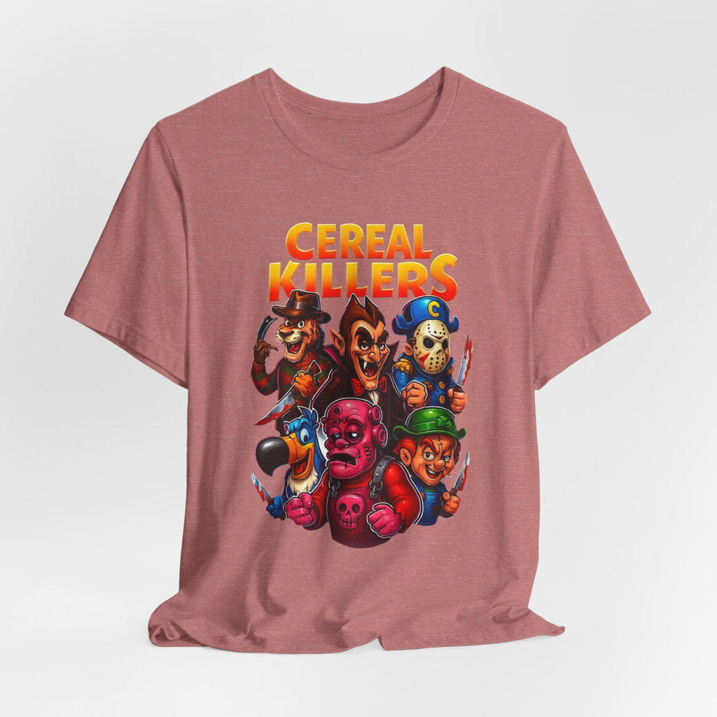 Cereal Killers Parody Horror Cartoon T-Shirt | Funny Cereal Villains Graphic Tee