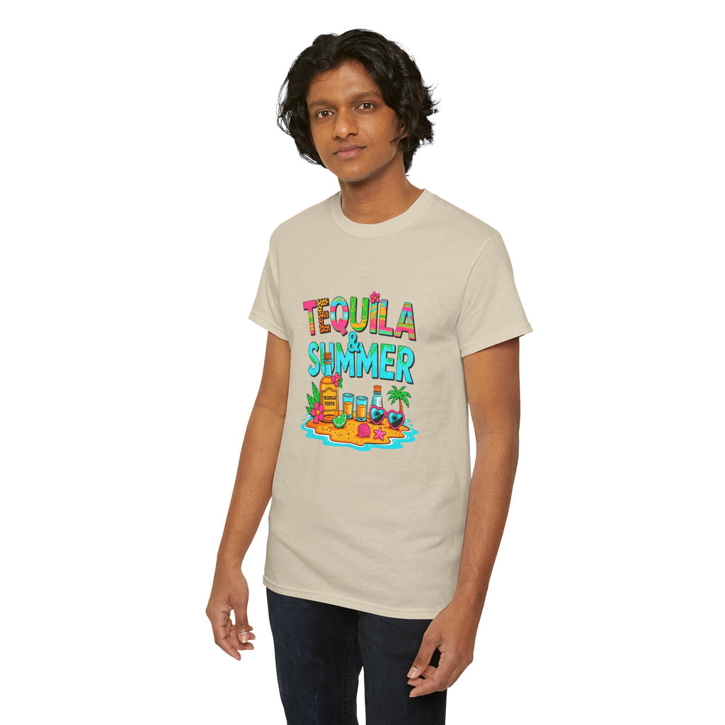 Tequila Summer Tee – Tropical Beach Cocktail Graphic T-Shirt