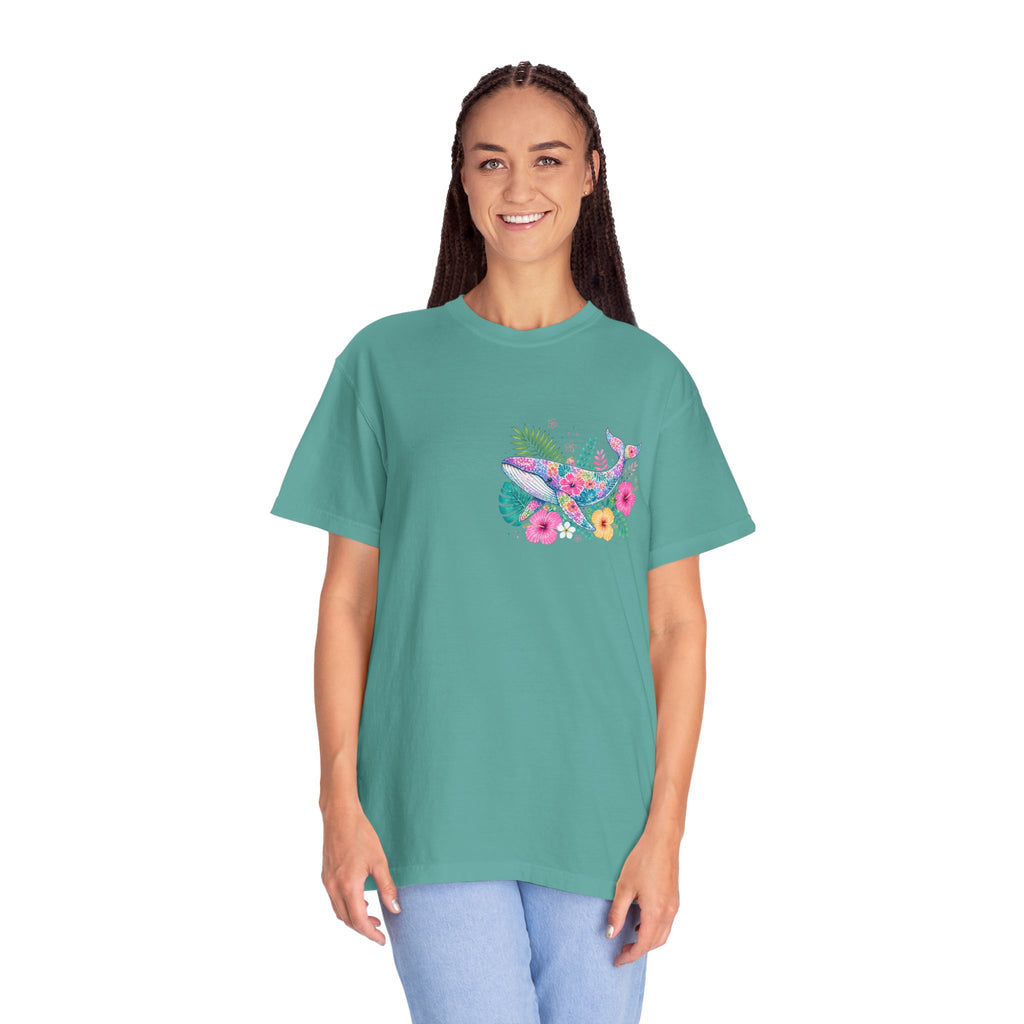 Miami Beach Club T‑Shirt — Retro Flamingo Tropical Floral Graphic Tee
