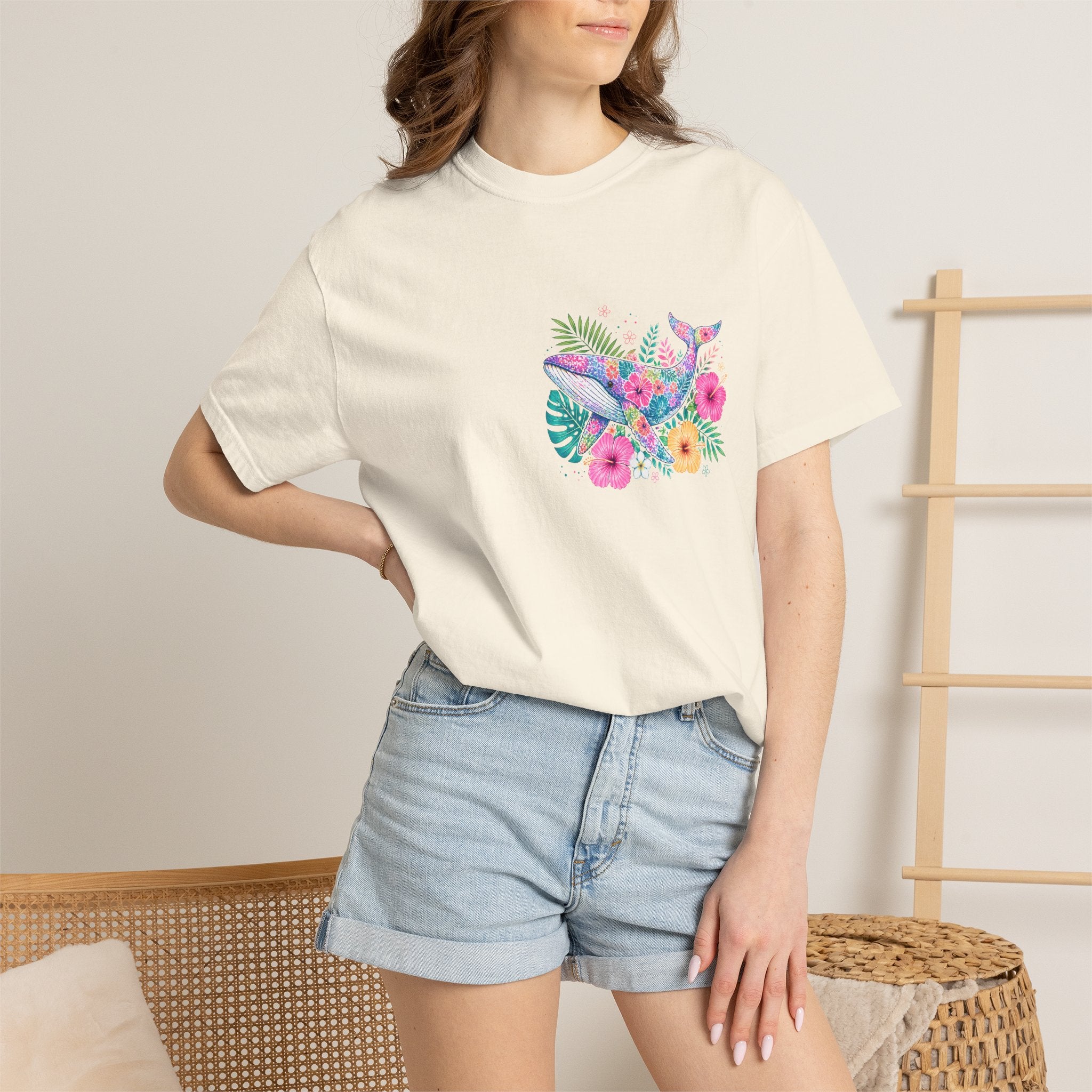 Miami Beach Club T‑Shirt — Retro Flamingo Tropical Floral Graphic Tee