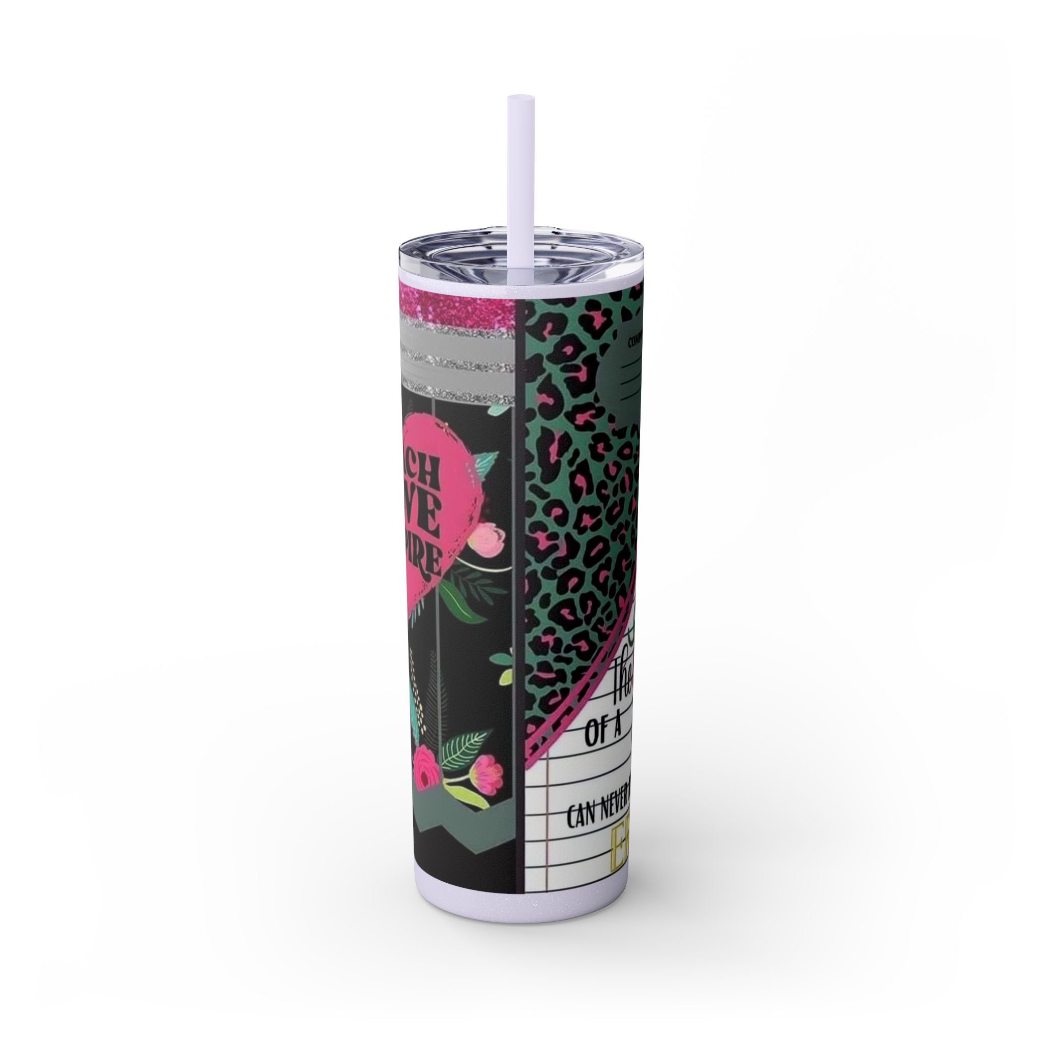 Teacher Skinny Tumbler with Straw — 20oz