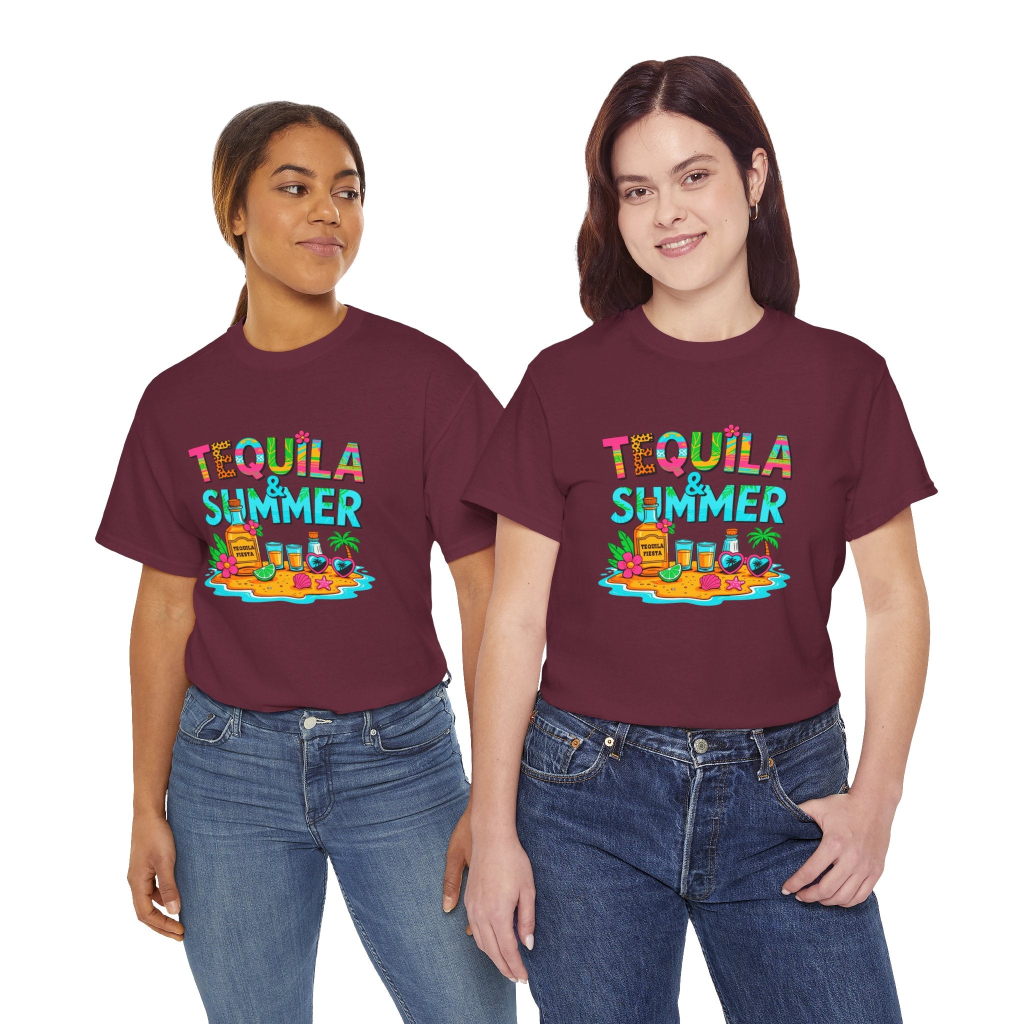 Tequila Summer Tee – Tropical Beach Cocktail Graphic T-Shirt
