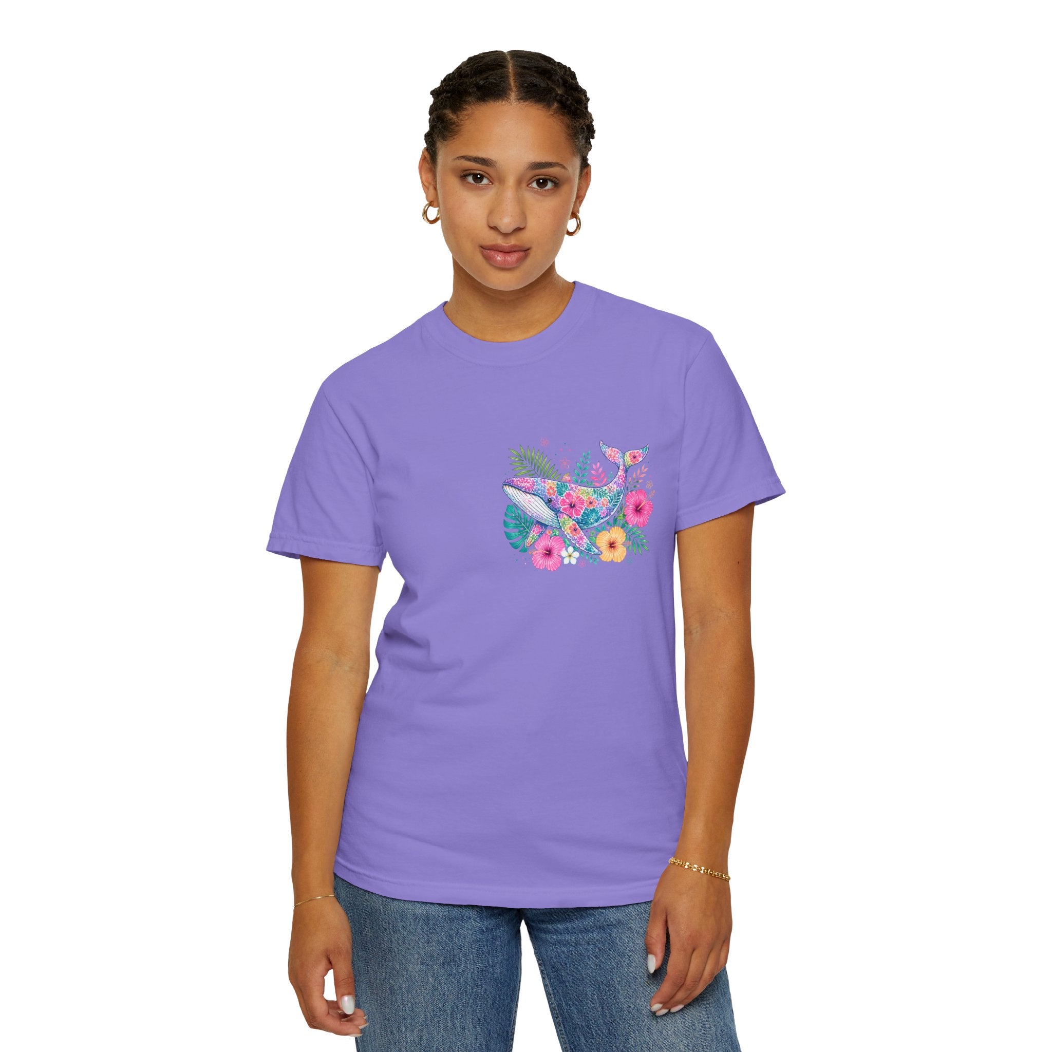 Miami Beach Club T‑Shirt — Retro Flamingo Tropical Floral Graphic Tee