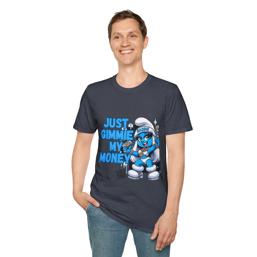 Just Gimmie My Money T-Shirt — Cute Blue Character Graphic Tee