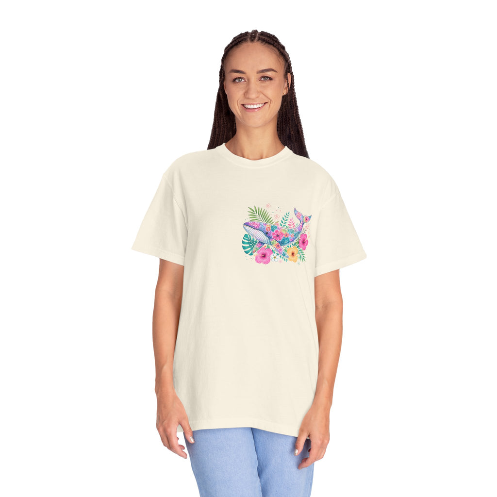 Miami Beach Club T‑Shirt — Retro Flamingo Tropical Floral Graphic Tee