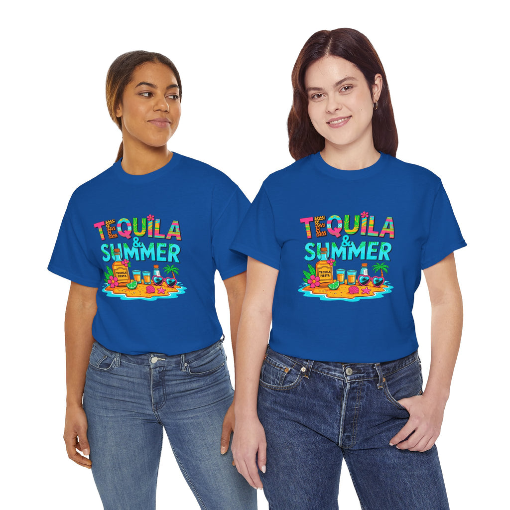 Tequila Summer Tee – Tropical Beach Cocktail Graphic T-Shirt