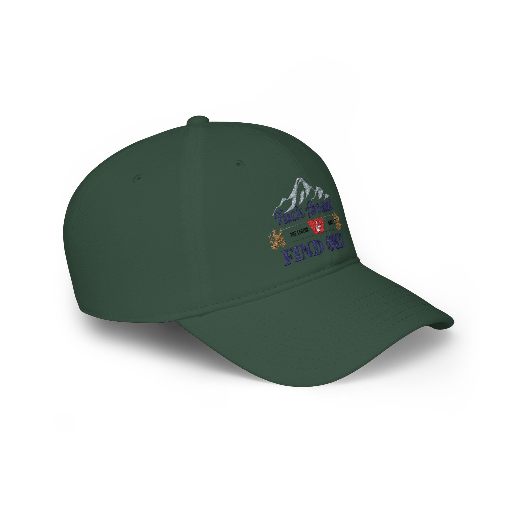 Low Profile Baseball Cap — 'Fuck Around, Find Out' Mountain Embroidered Hat