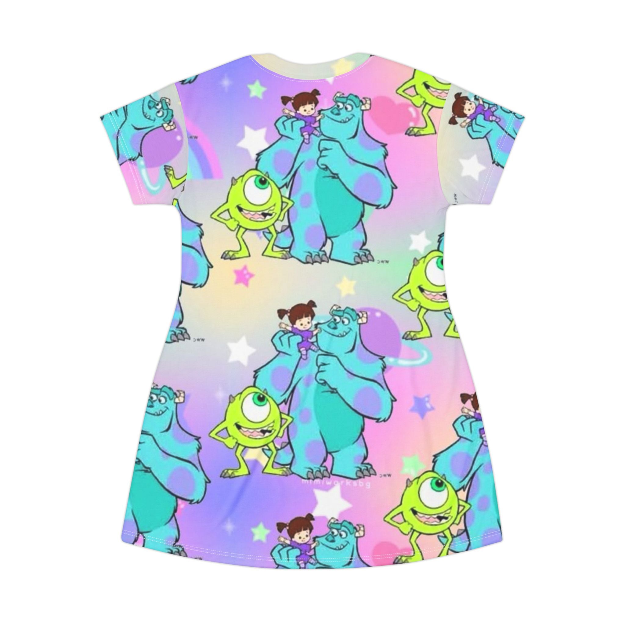 Kids' All-Over-Print T-Shirt Dress — Colorful Monsters Pattern
