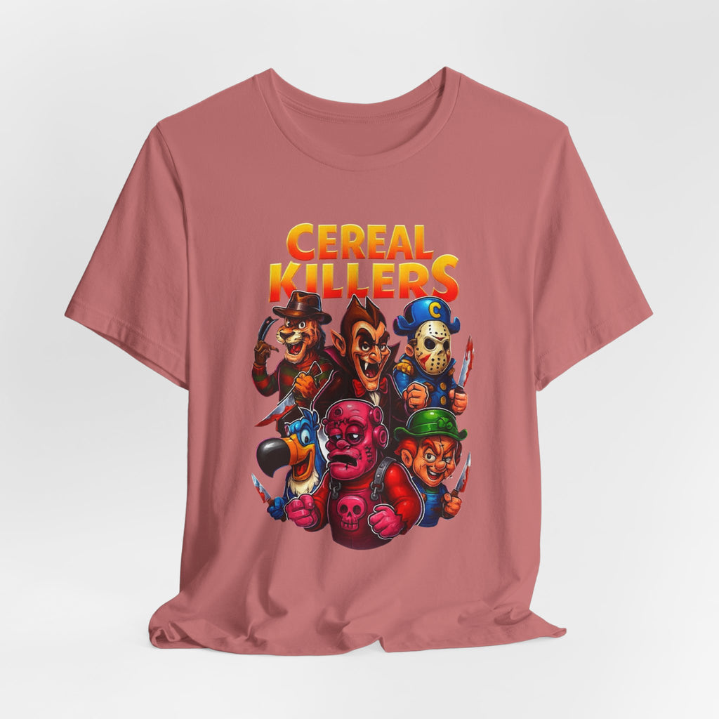 Cereal Killers Parody Horror Cartoon T-Shirt | Funny Cereal Villains Graphic Tee
