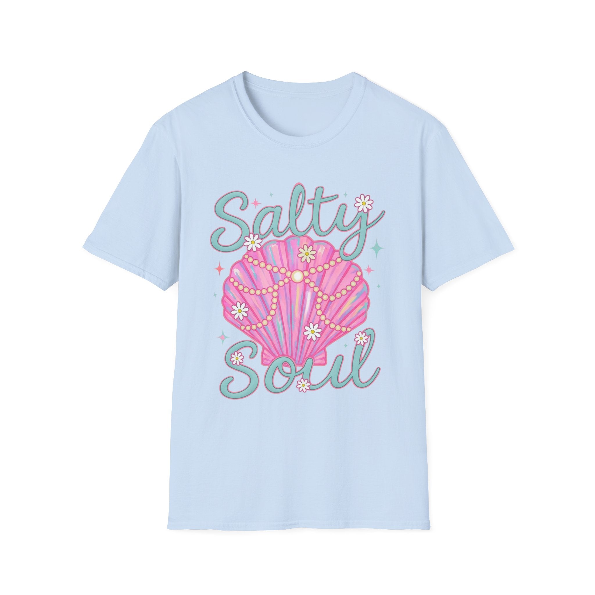 Salty Soul T-Shirt — Pink Seashell Beach Tee