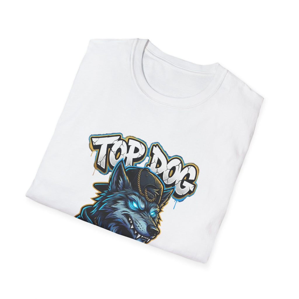 Top Dog On The Block Graphic T-Shirt — Bold Blue Wolf Streetwear Tee