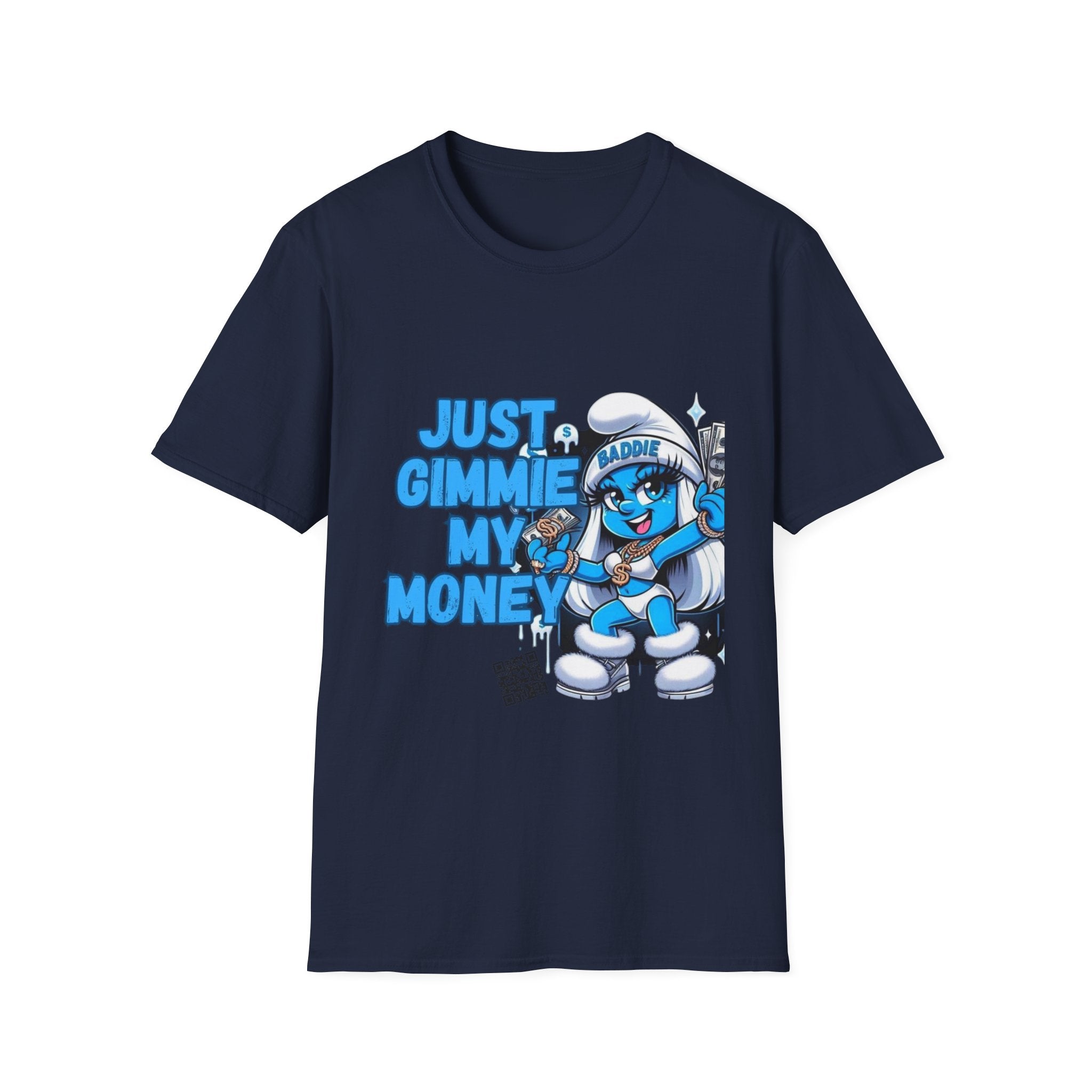 Just Gimmie My Money T-Shirt — Cute Blue Character Graphic Tee