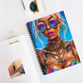 Vibrant Boho Babe Spiral Notebook — Ruled Journal with Colorful Sunglasses Portrait