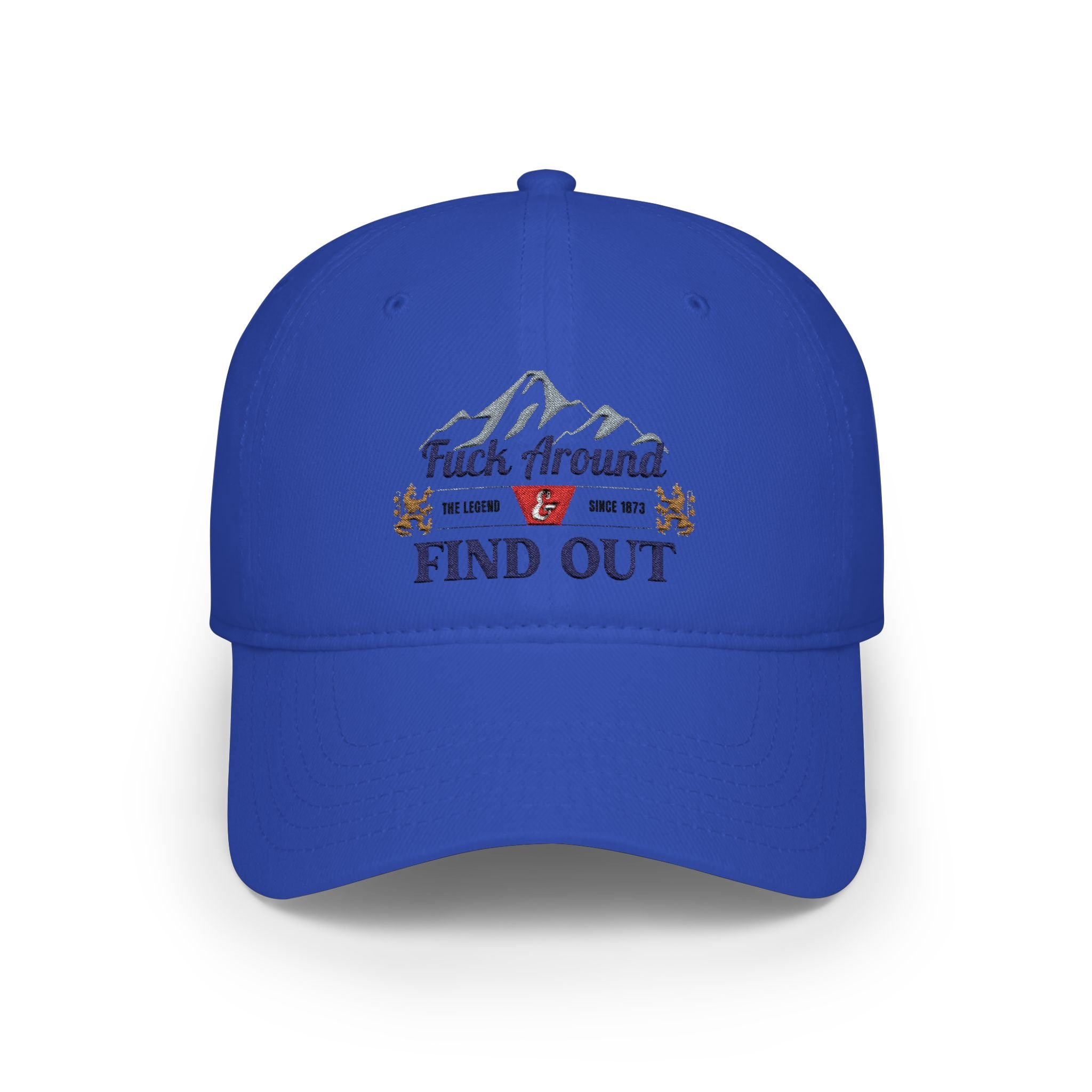 Low Profile Baseball Cap — 'Fuck Around, Find Out' Mountain Embroidered Hat