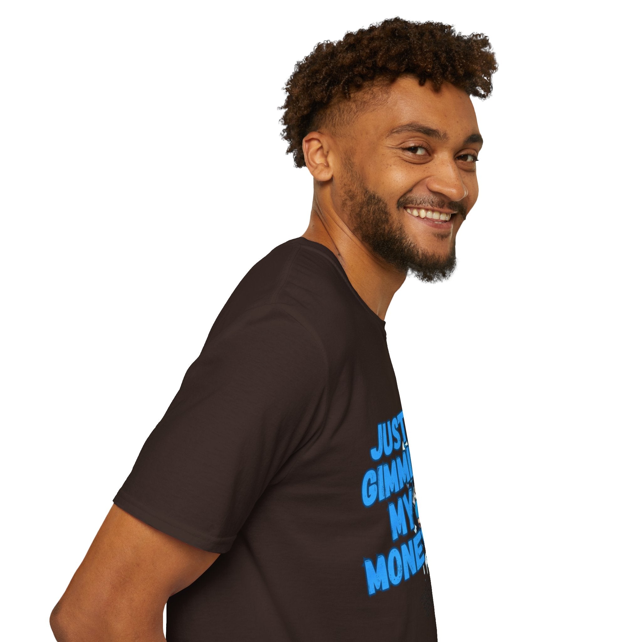 Just Gimmie My Money T-Shirt — Cute Blue Character Graphic Tee