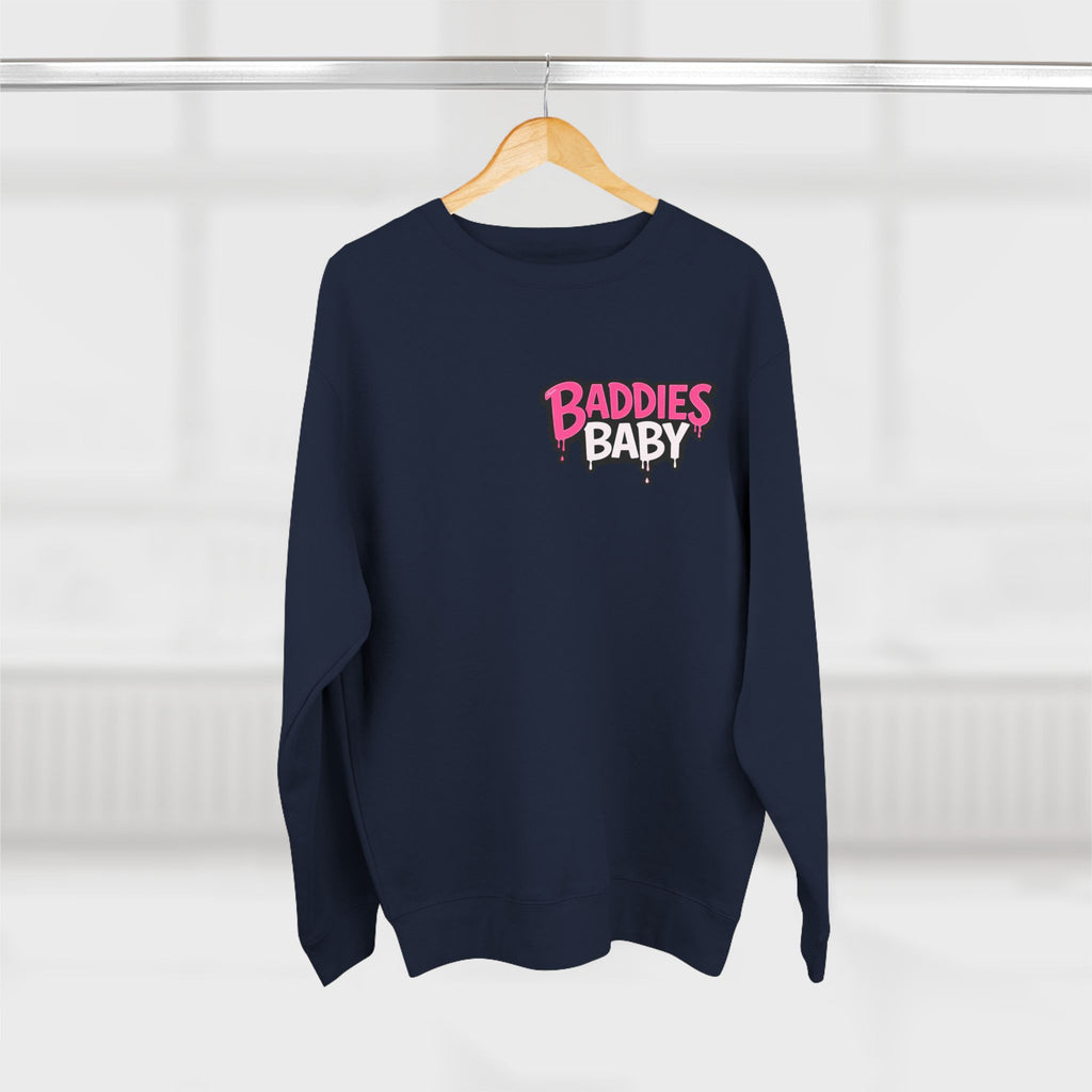 Baddies Baby Crewneck Sweatshirt — Cute Badass Cartoon Graphic