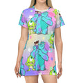 Kids' All-Over-Print T-Shirt Dress — Colorful Monsters Pattern
