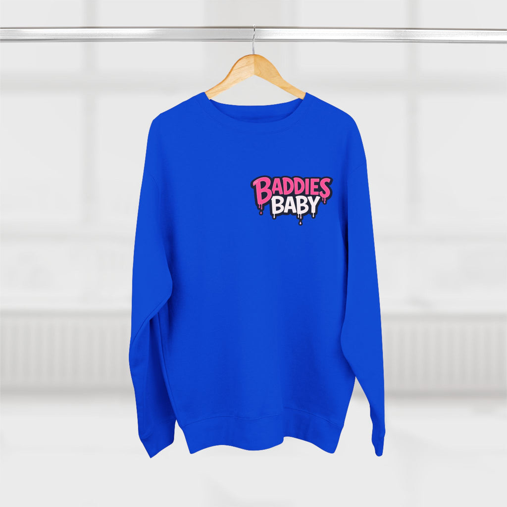 Baddies Baby Crewneck Sweatshirt — Cute Badass Cartoon Graphic